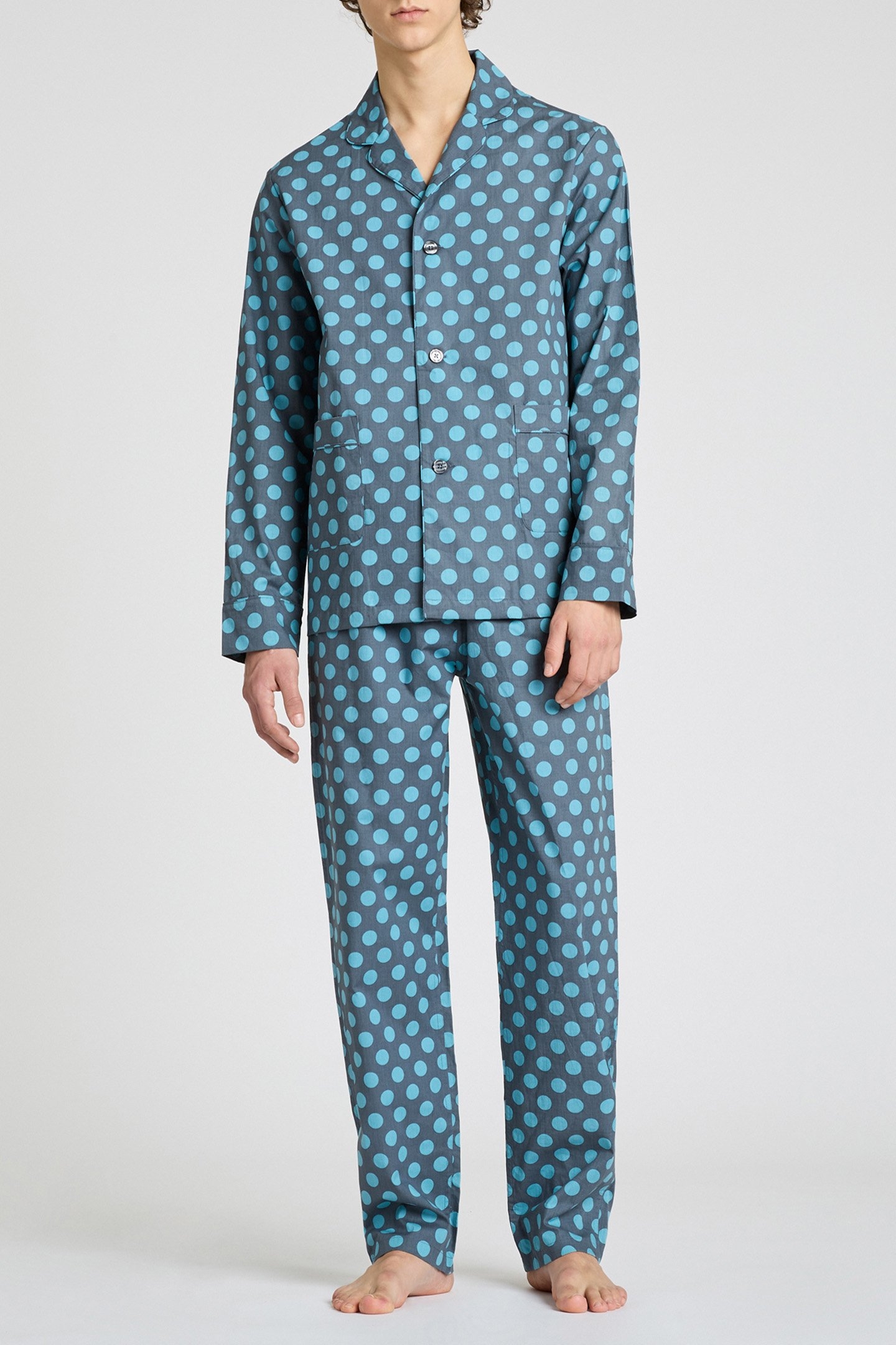 UNISEX PJ TOP L/SLV NAVY 3