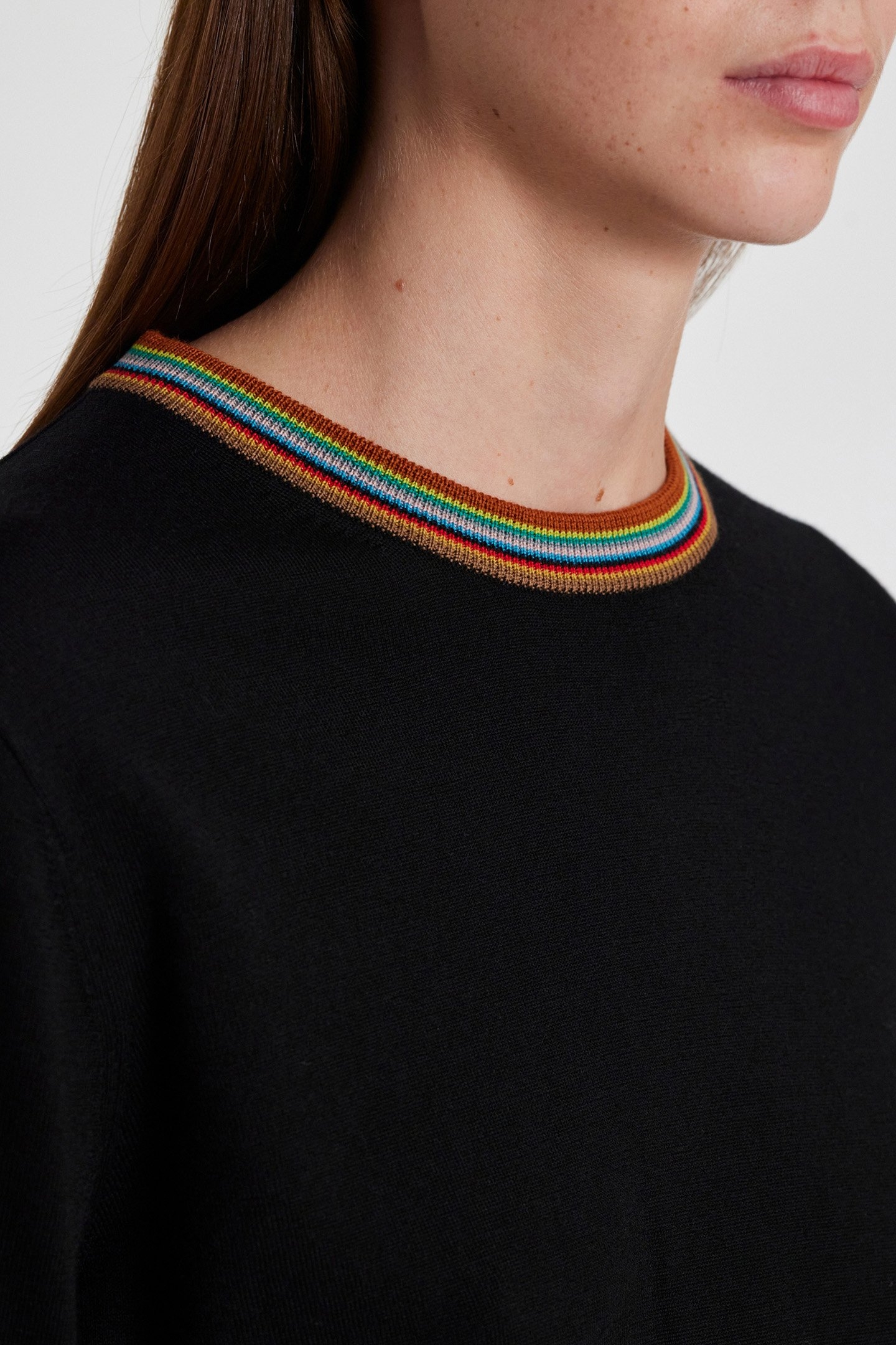 WOMENS KNITTED SWEATER CREW NECK BLACK 6