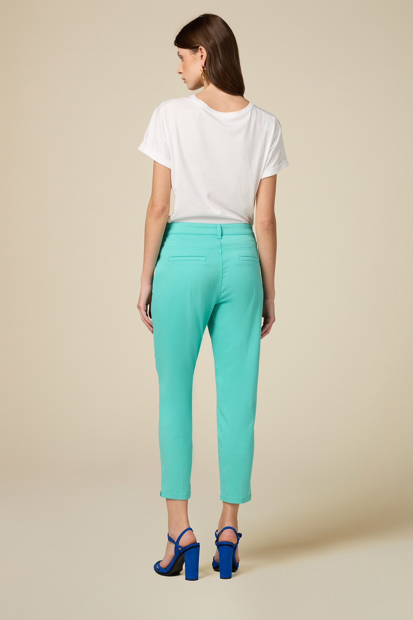 CHINOS WITH JEWEL DETAIL AQUAMARINE 2