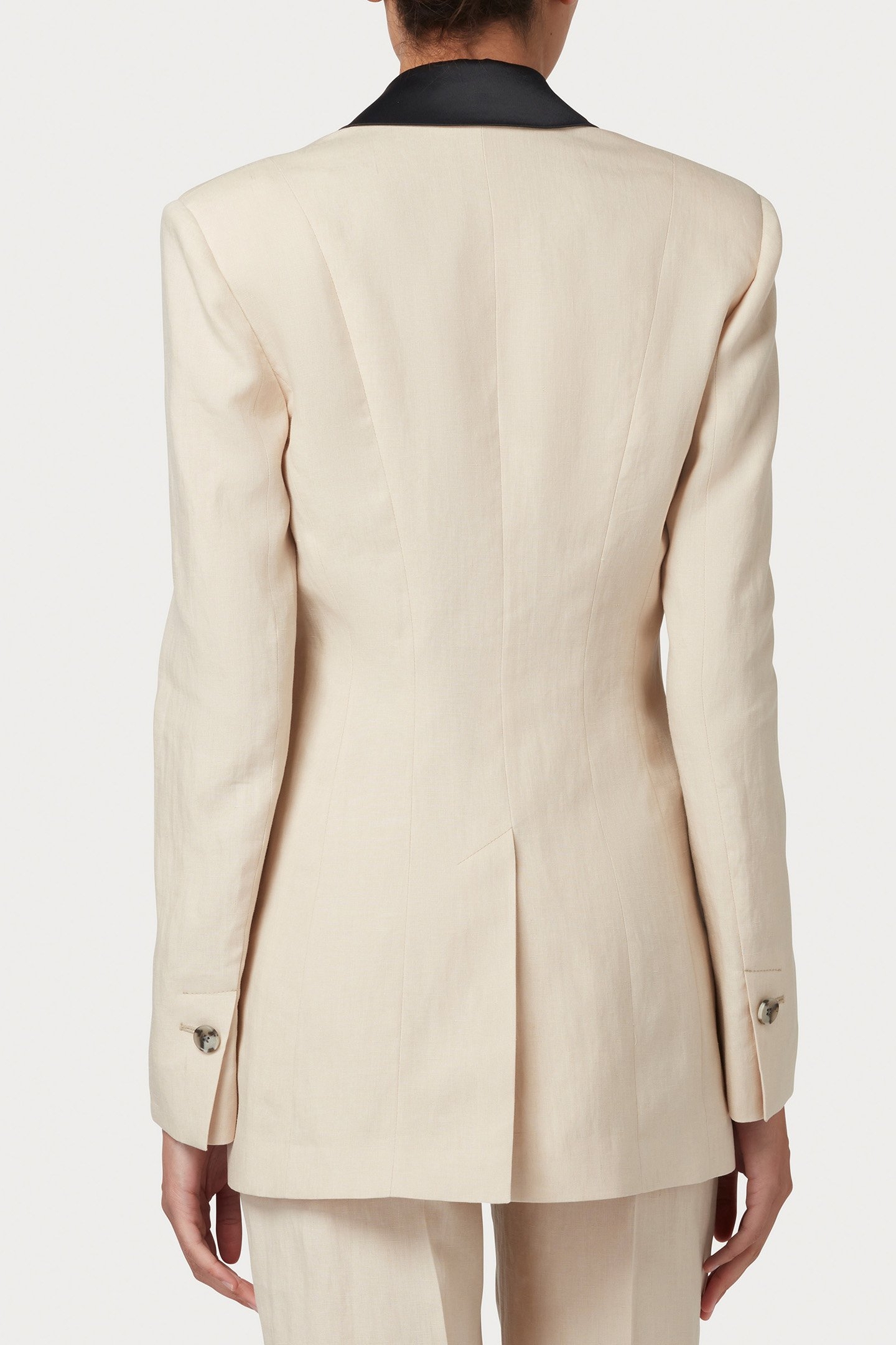 WOMENS JACKET SATIN LAPEL MAYONNAISE 2