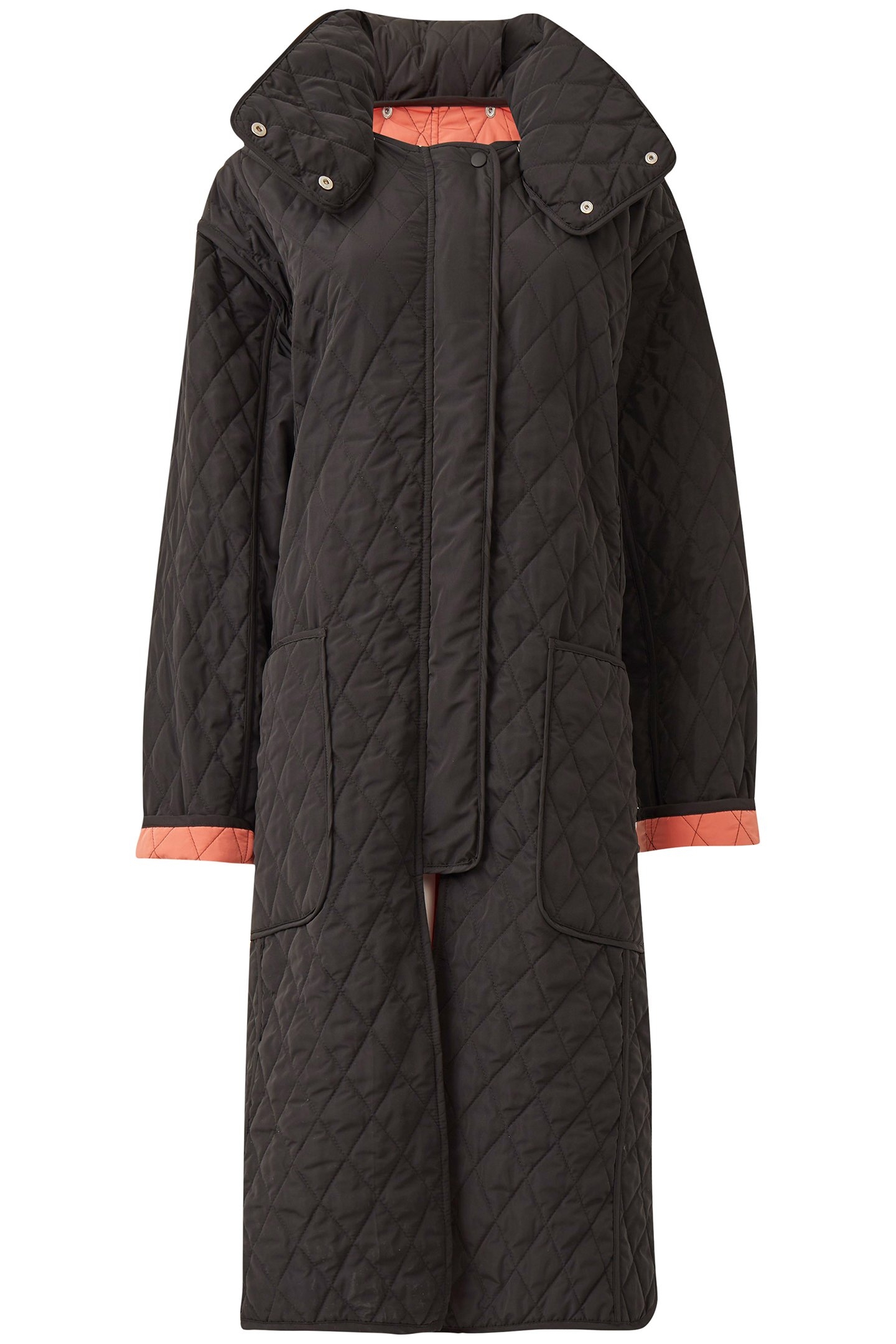 ARIS QUILT L/S OVERSIZED COAT BLACK/EMBERGLOW 3