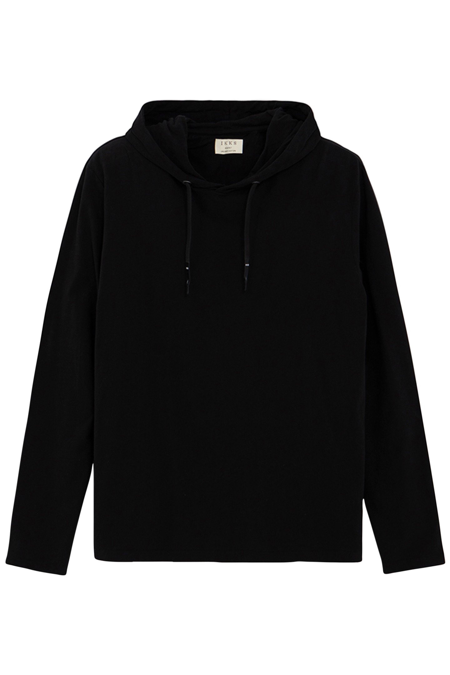 LONG-SLEEVED BLACK HOODED T-SHIRT 3