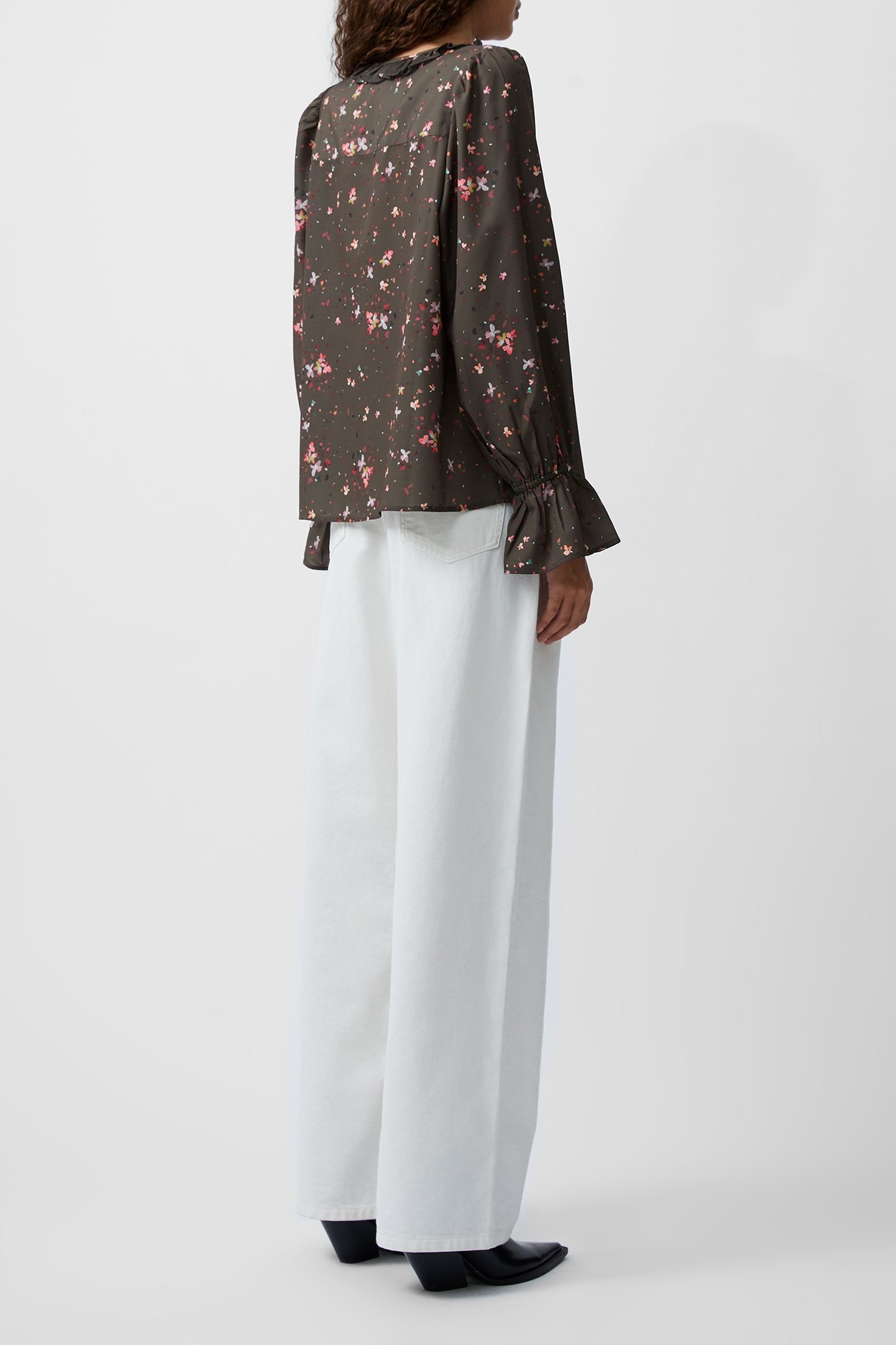 CARINA ABENY CREPE TOP OLIVE NIGHT MULTI 3