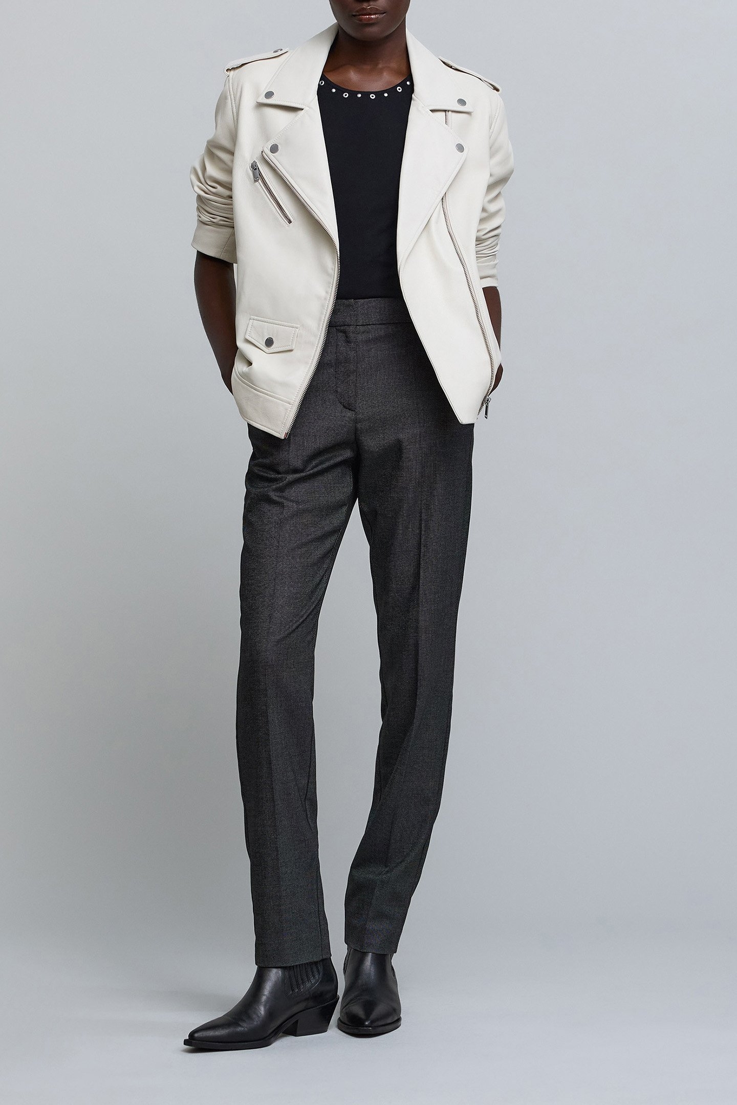 CAVIAR PATTERN STRAIGHT-LEG PANTS 5