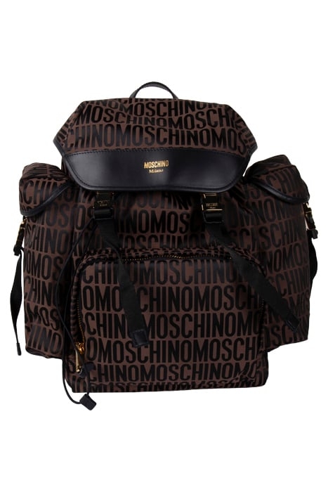 ALLOVER LOGO MULTI-POCKET BACKPACK BROWN 1