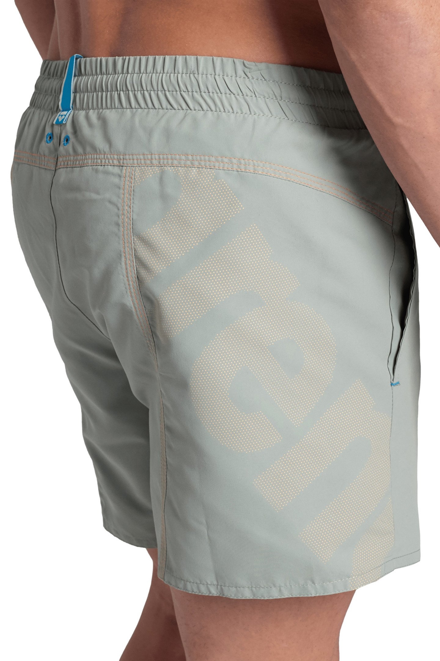 MEN'S ARENA PRO_FILE BEACH SHORT LOGO JADE-SALMON PINK 7
