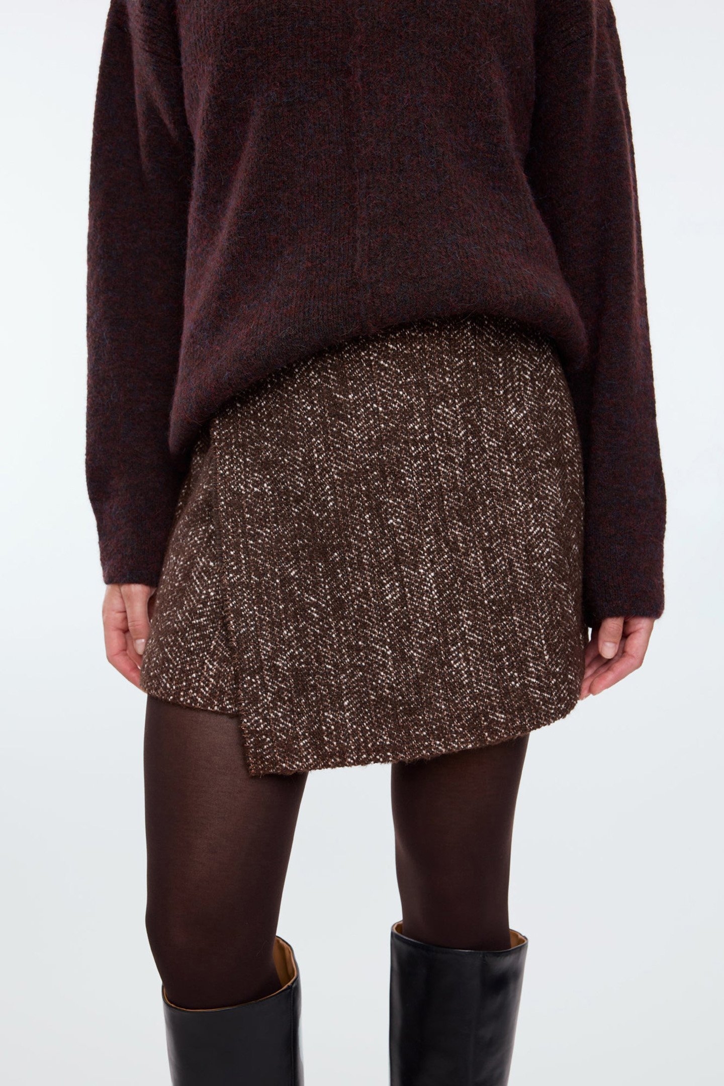 SHORT METALLIC BOUCLE SKORT EAGLE BROWN 1