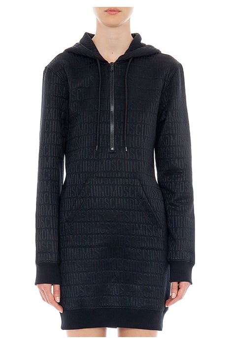 ALLOVER LOGO SWEAT DRESS BLACK 2