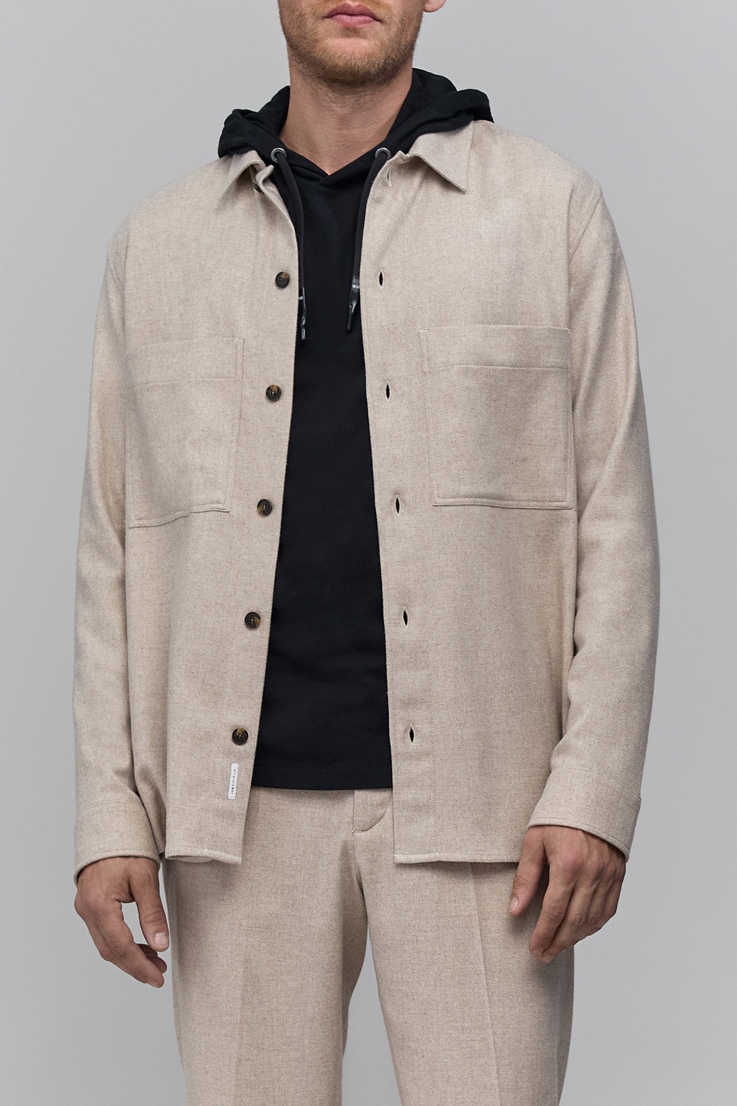 REGULAR NATURAL FLANNEL OVERSHIRT 1