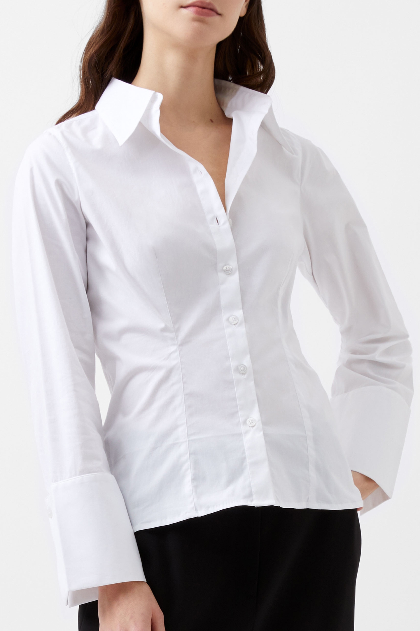 ISABELLE POPLIN CLASSIC SHIRT LINEN WHITE 1