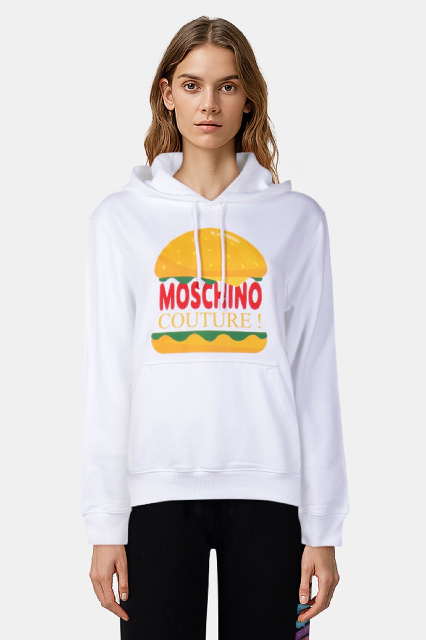 HAMBURGER HOODIE WHITE 1