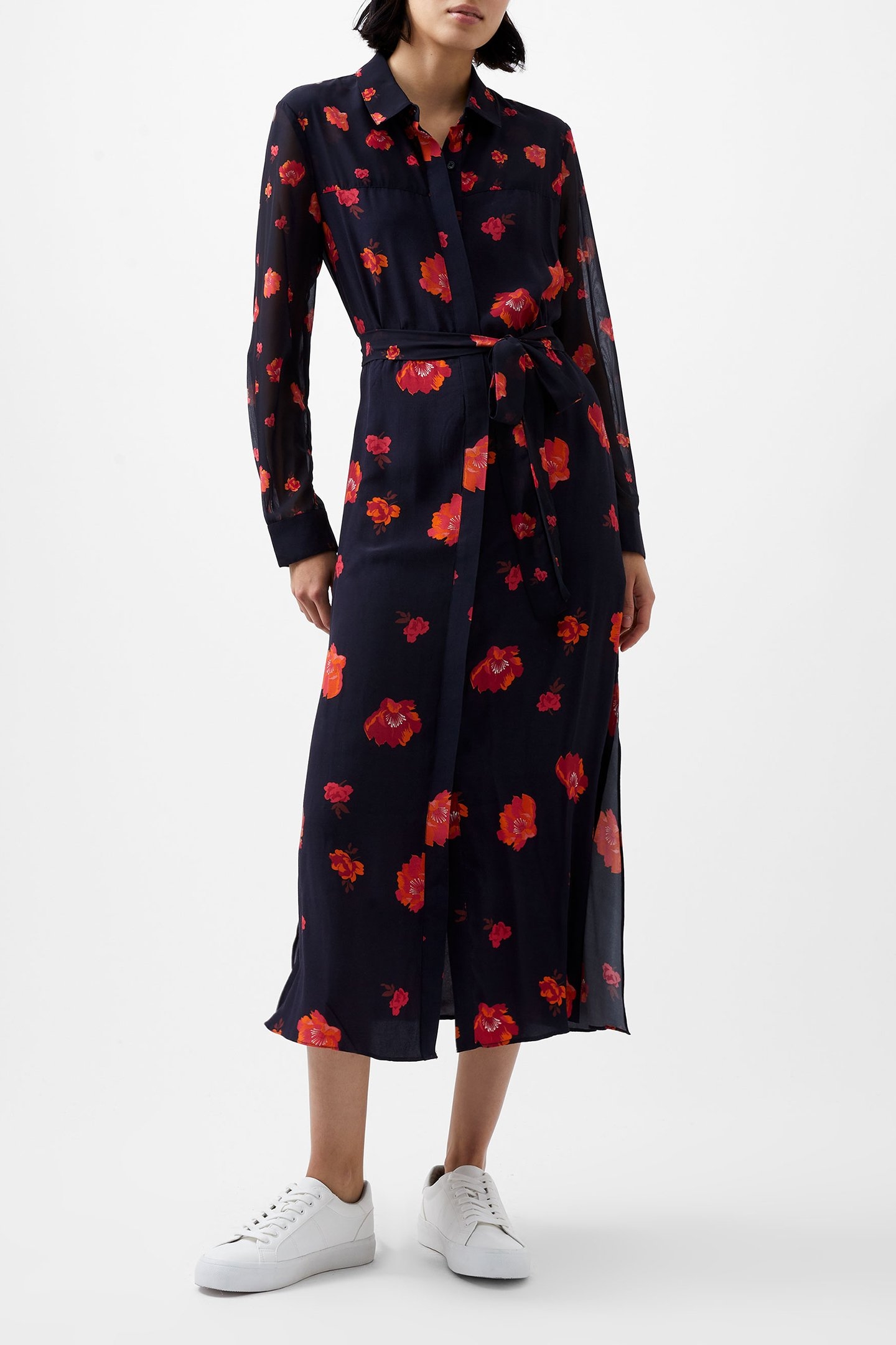 ELLA ROSE LS SHIRT DRESS MARINE MULTI 1