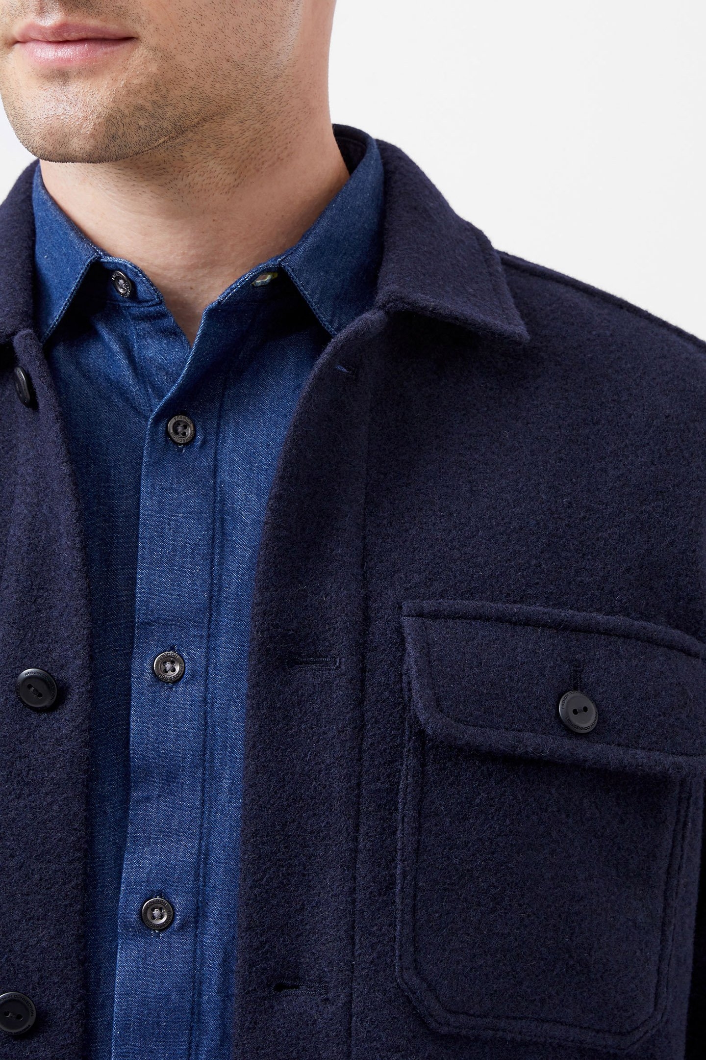 BRUSHED OVERSHIRT MARINE 4