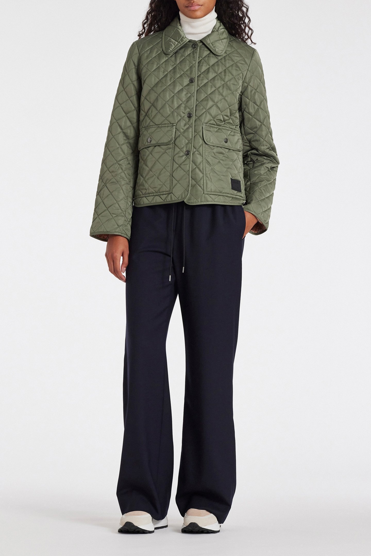 WOMENS QUILTED JACKET MILITARY GREEN 3