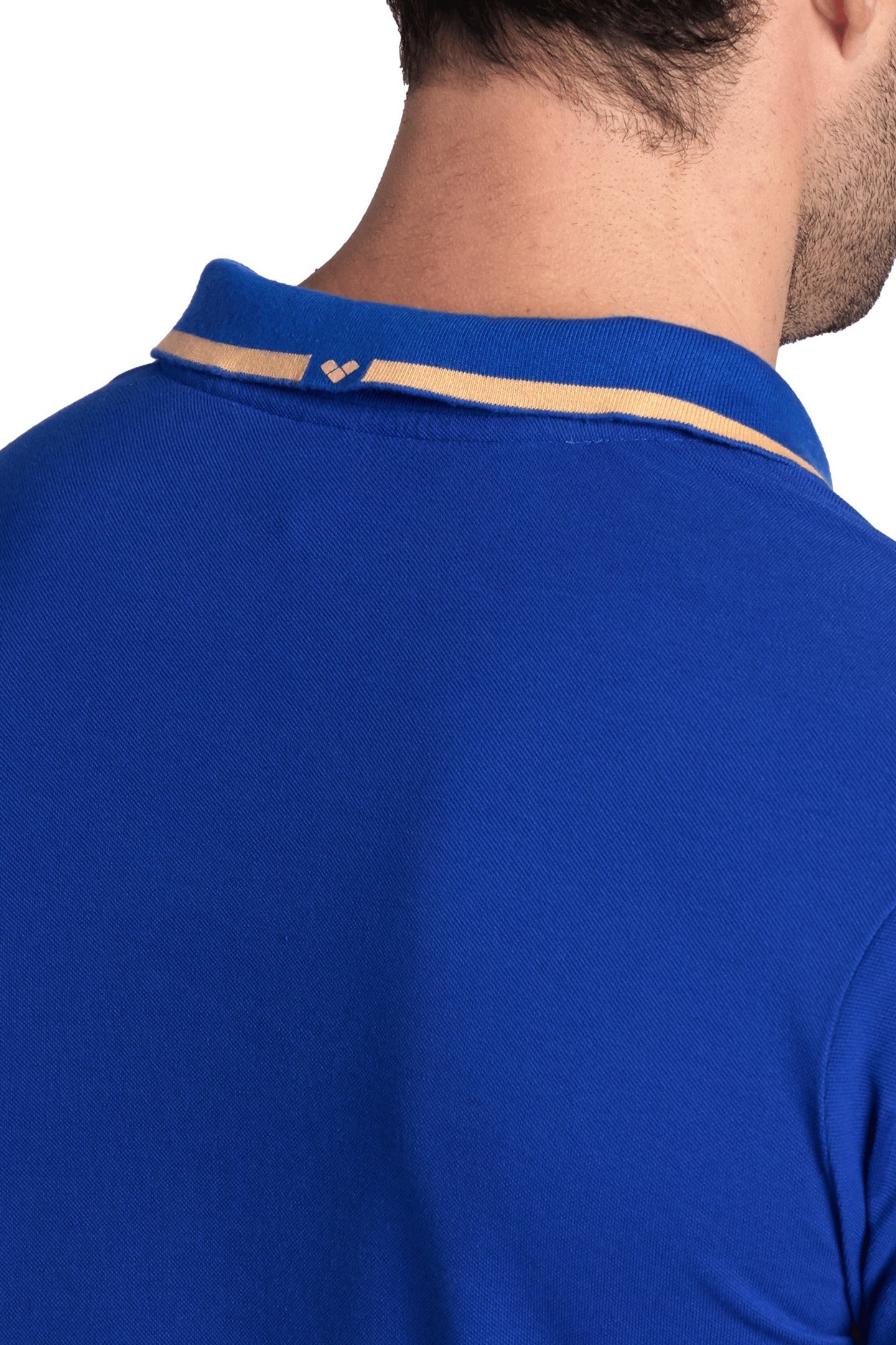 MEN'S POLOSHIRT ARENA TRIM COTTON PIQUET ROYAL-SALMON PINK 5