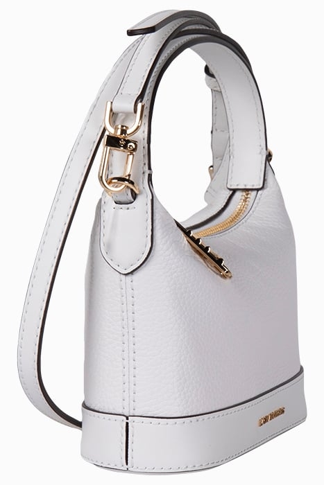 SMALL CROSSBODY BUCKET BAG IN WHITE 6