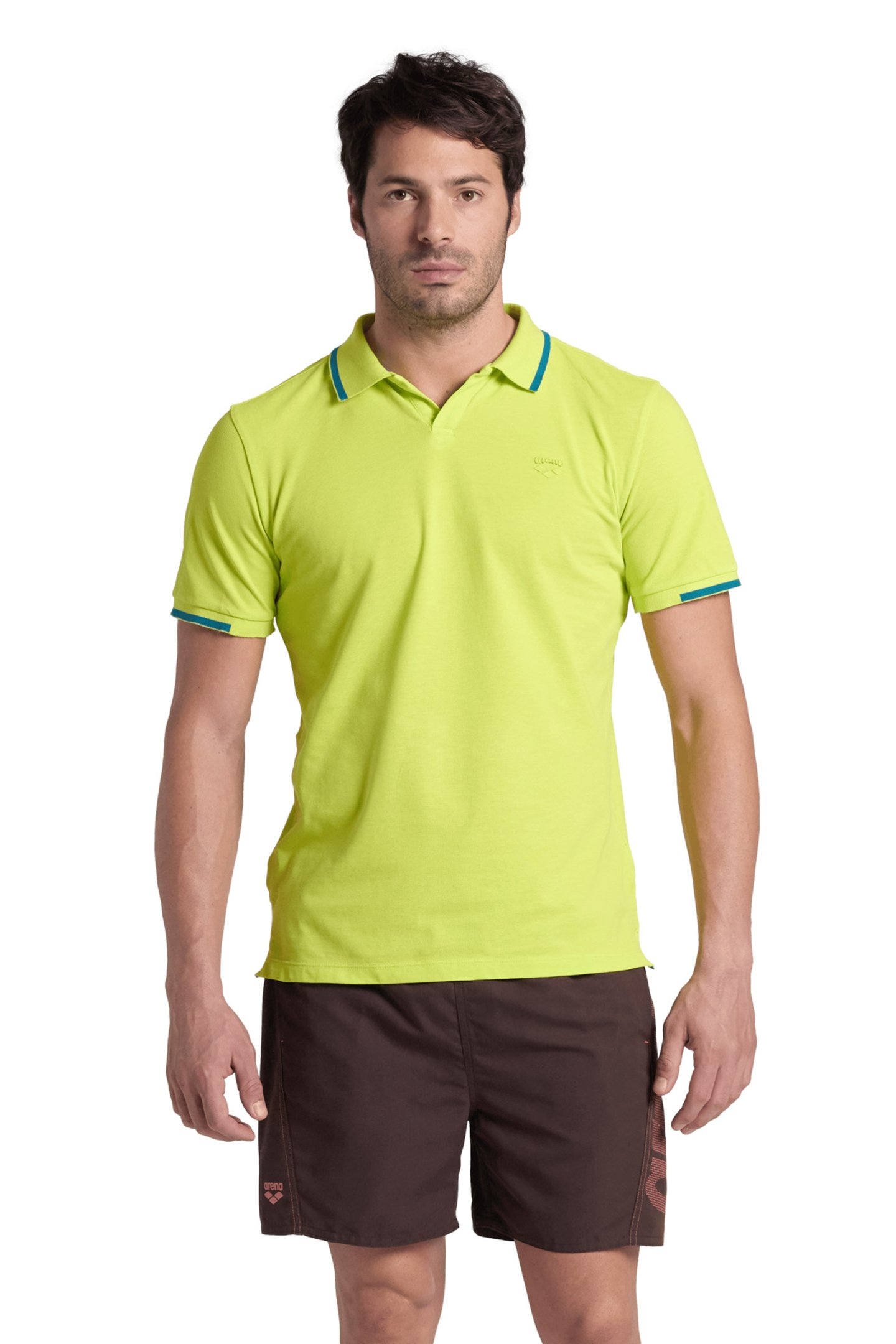 MEN'S POLOSHIRT ARENA TRIM COTTON PIQUET SOFT GREEN-BLUE COS 1
