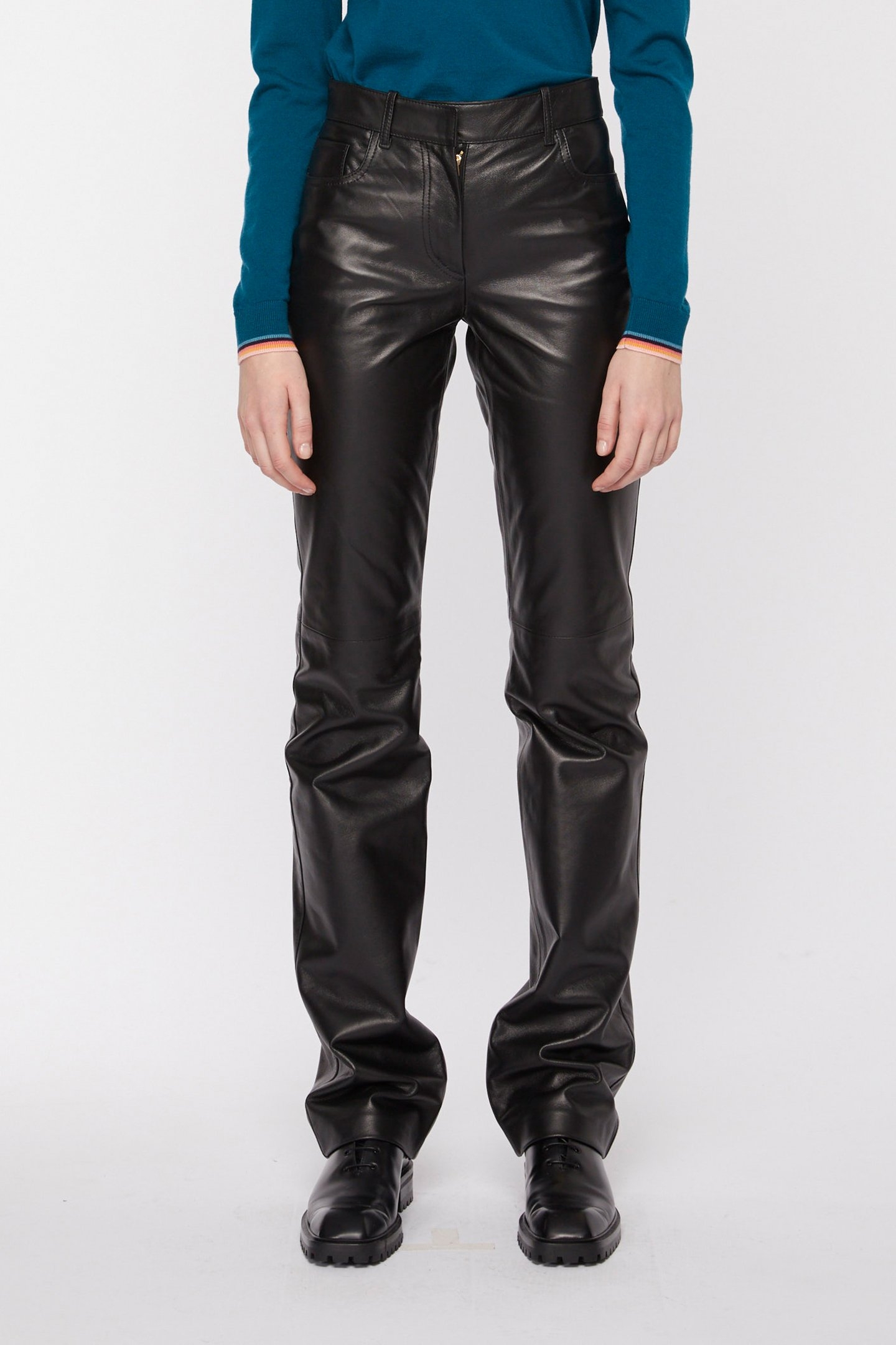 WOMENS LEATHER TROUSER BLACK 1