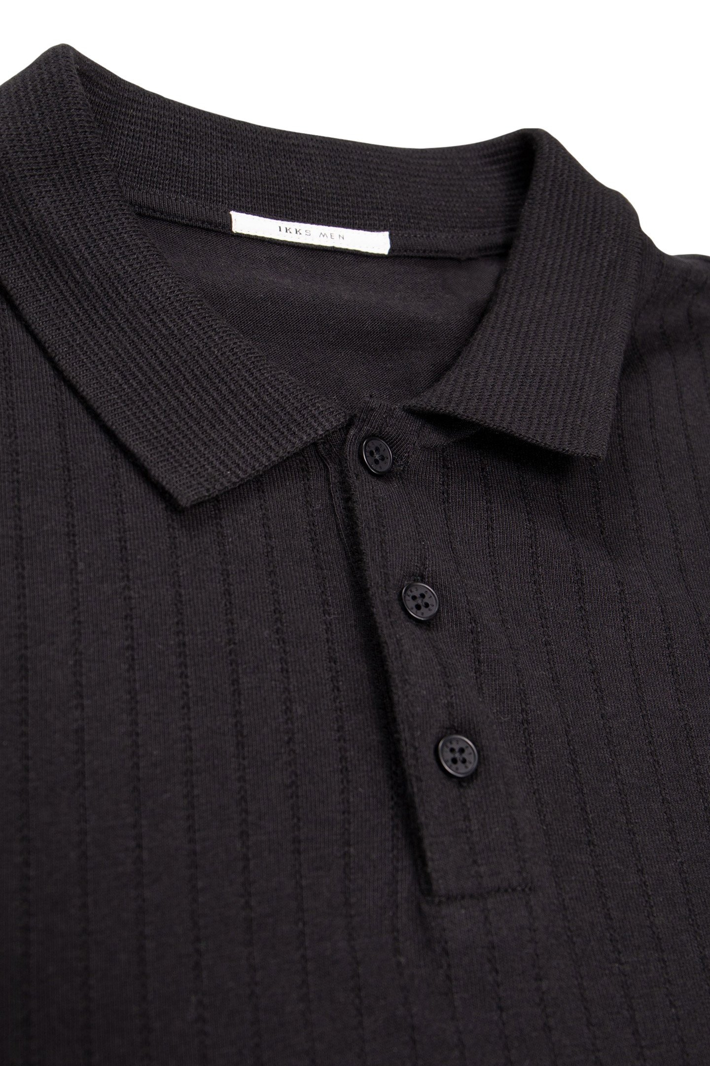 BLACK OPENWORK POLO SHIRT 2