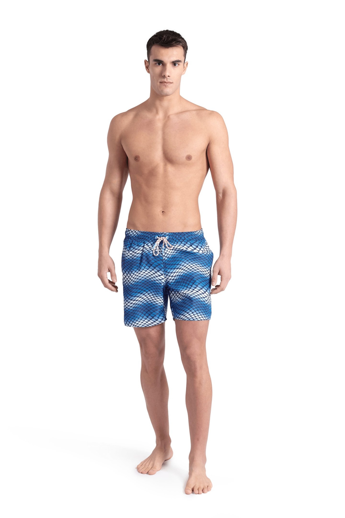MEN'S ARENA WATER PRINTS BEACH BOXER AO BLUE LAKE-MULTI 3