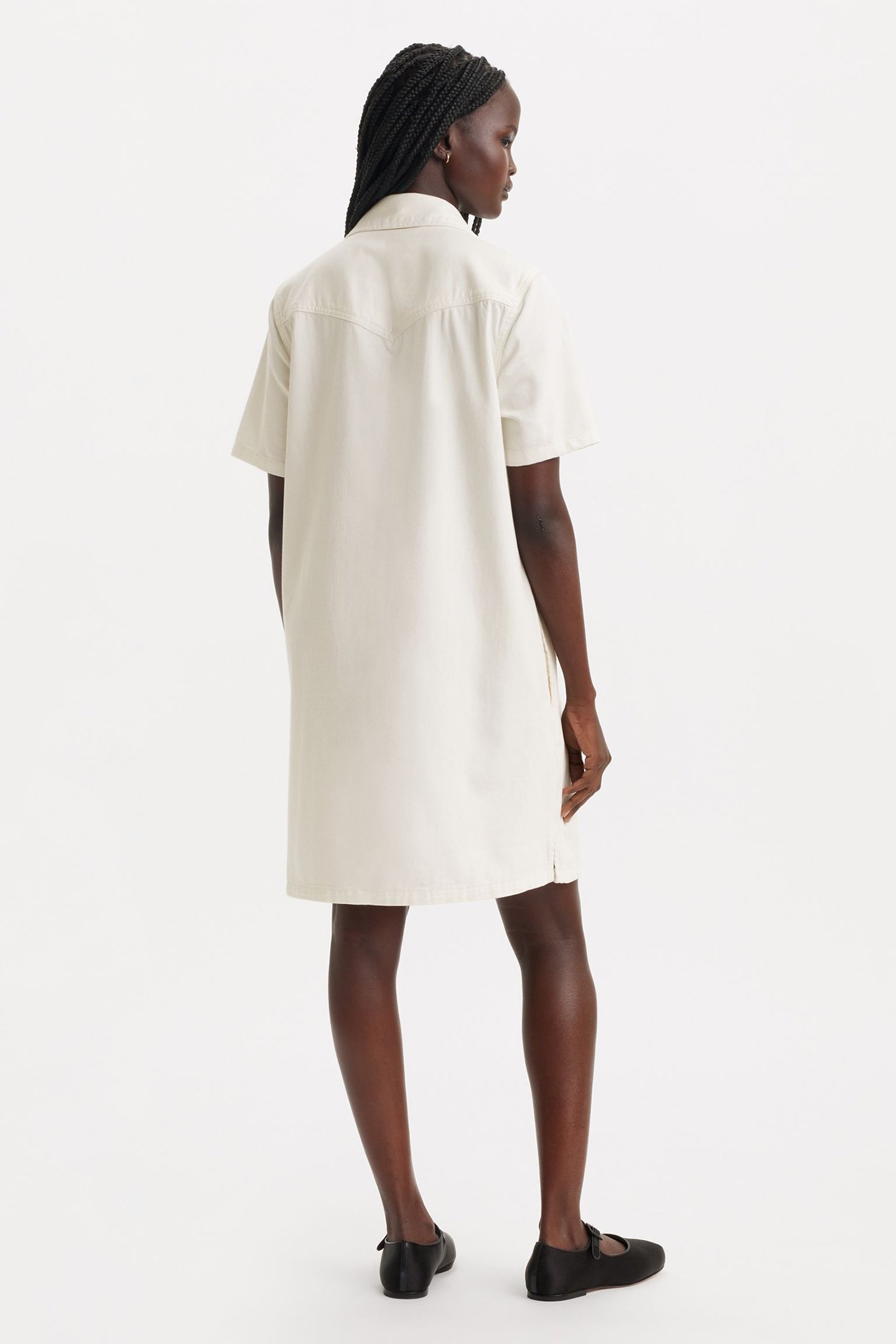 LOUISA SS DENIM DRESS ICY ECRU 4 2