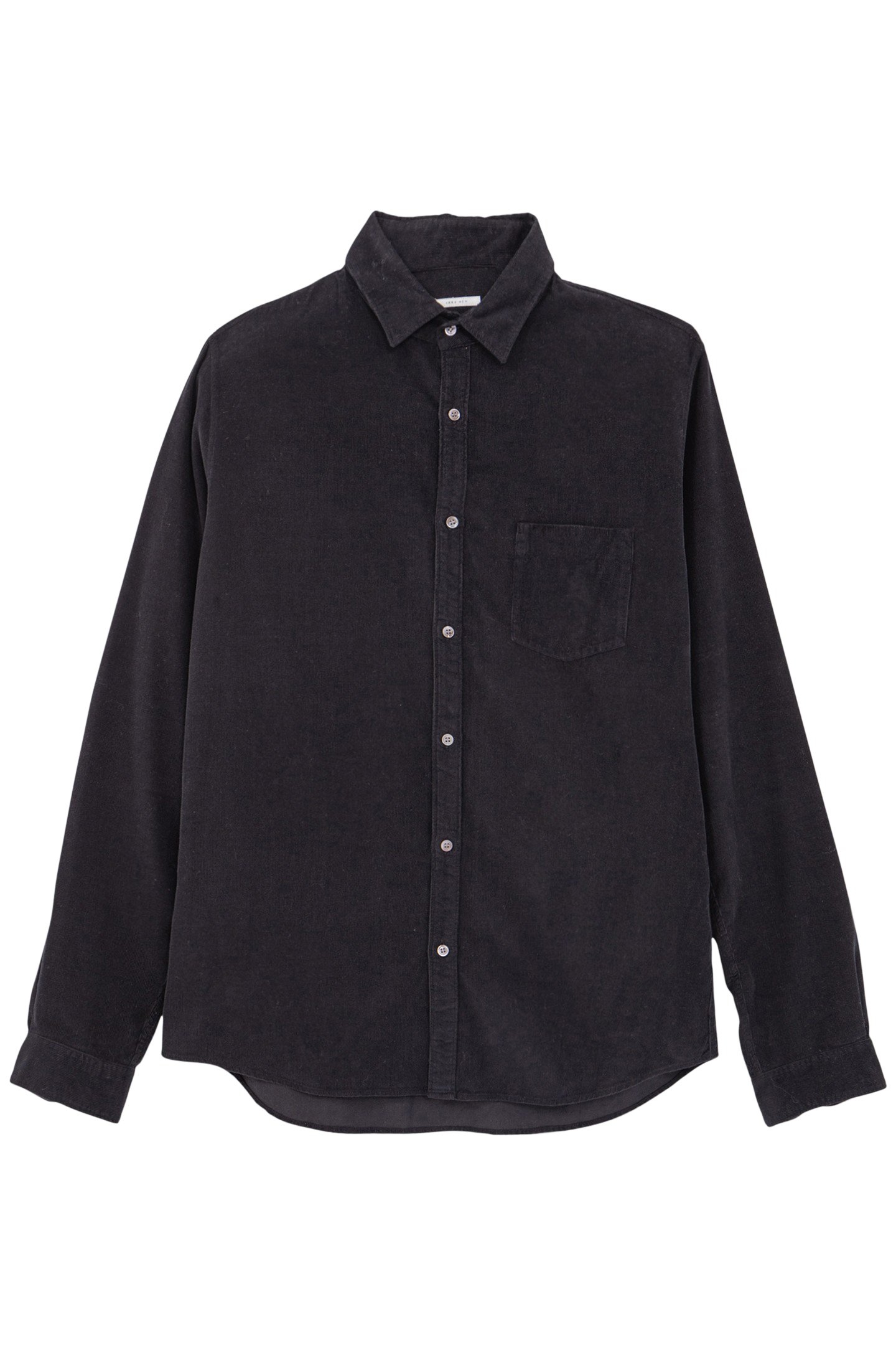 BLACK ORGANIC COTTON NEEDLECORD SHIRT 4