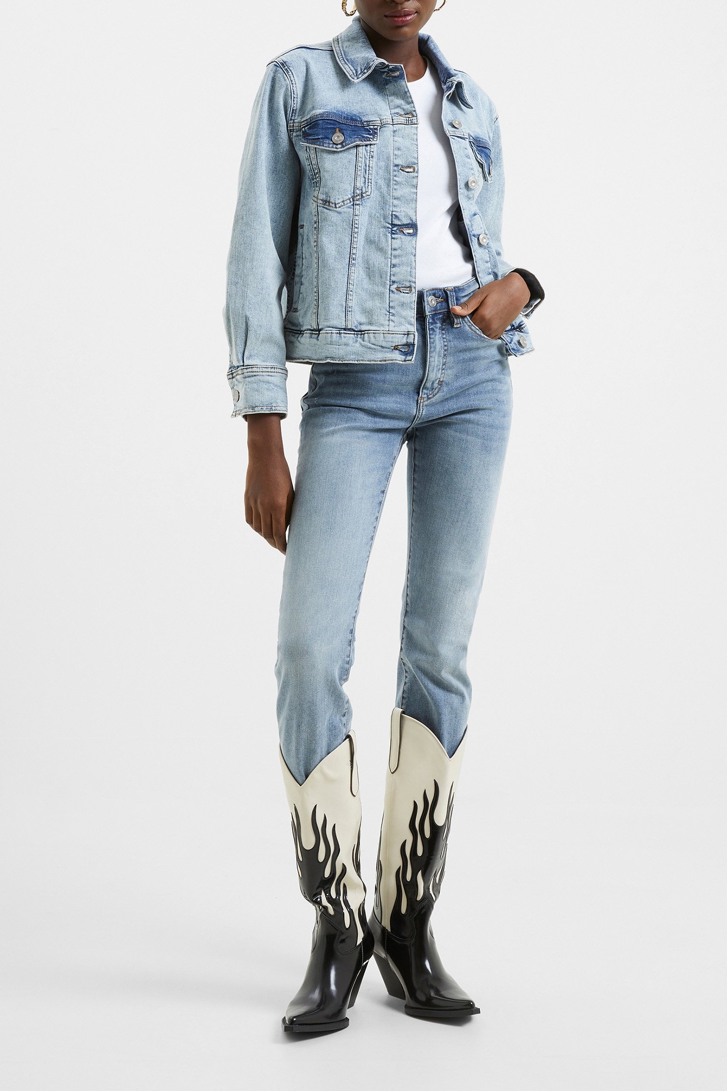 STRETCH TRUCKER JCKT BLEACHED OUT 1