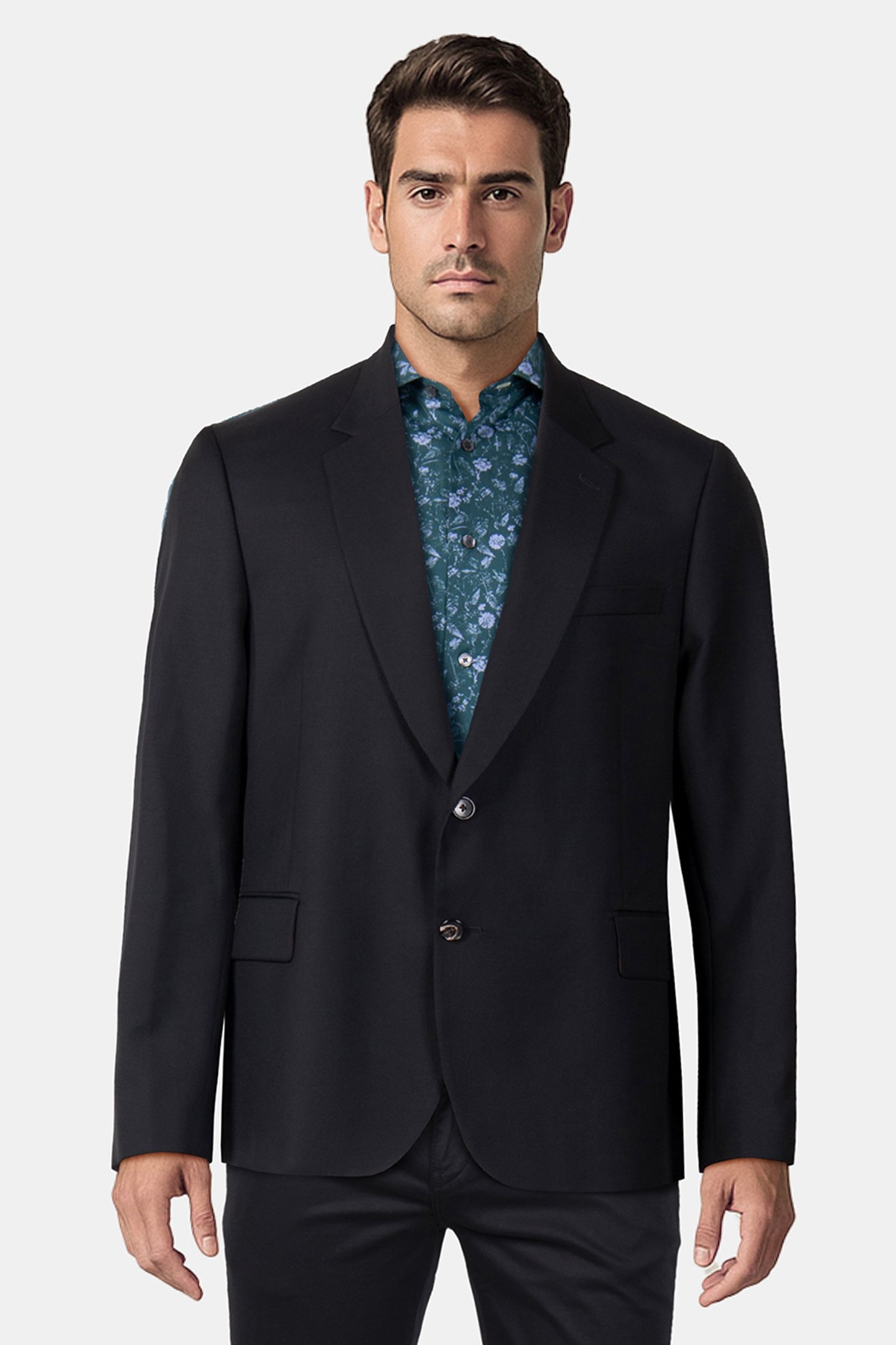 GENTS TAILORED FIT 2 BUTTON JACKET BLACK 1