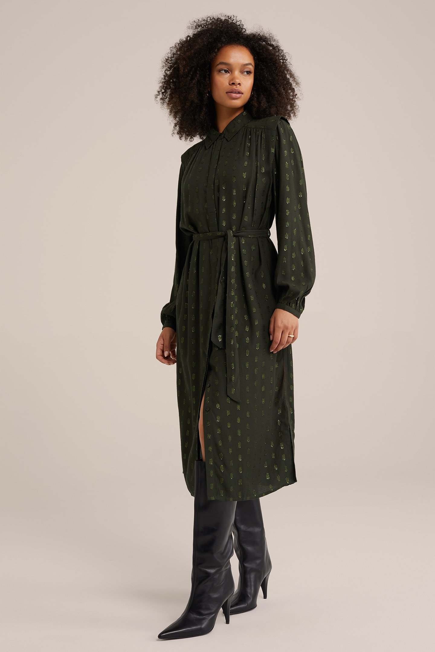 DRESS MID LENGTH DARK GREEN 4