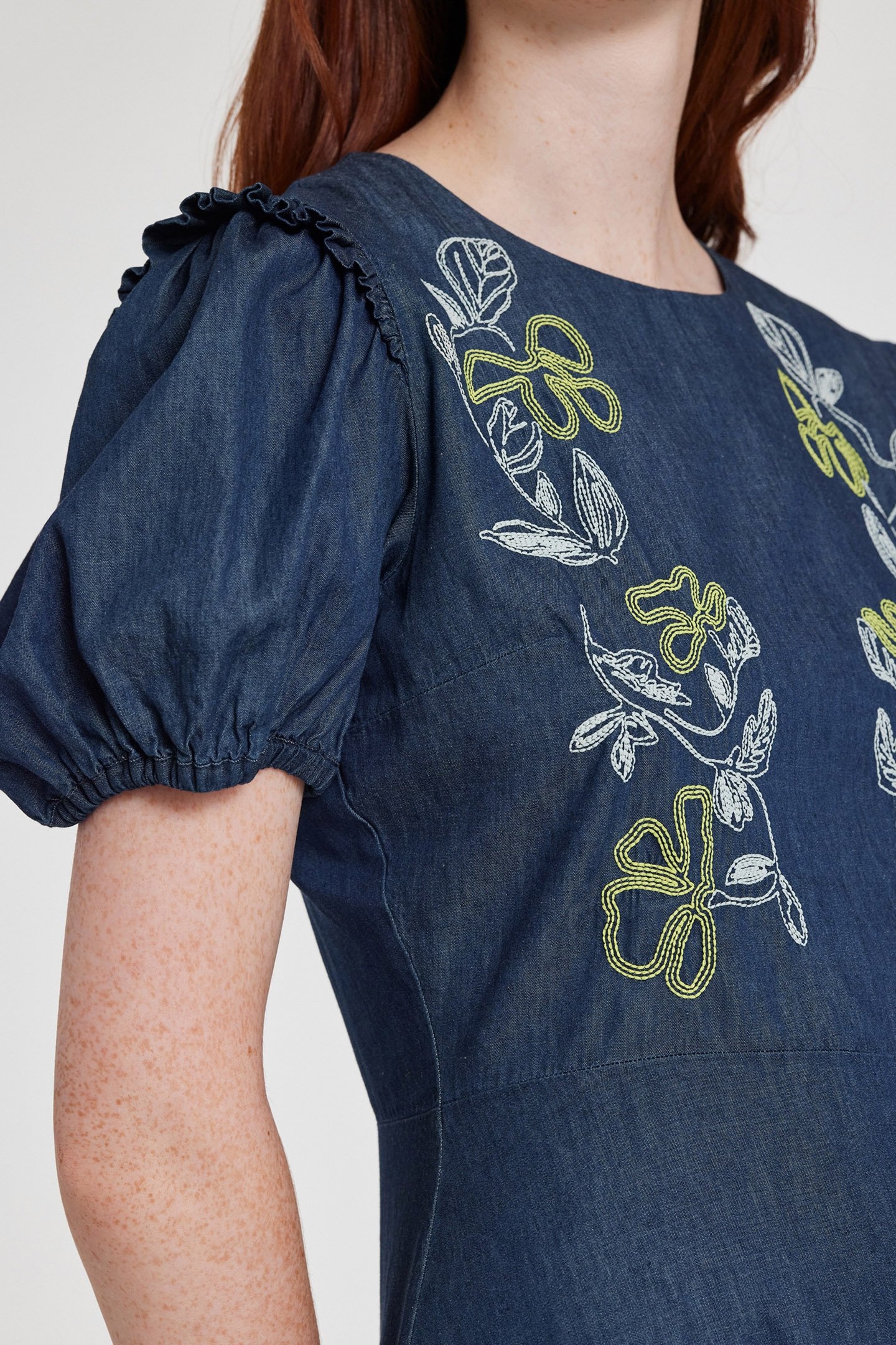 WOMENS EMBROIDERED DRESS NAVY 5