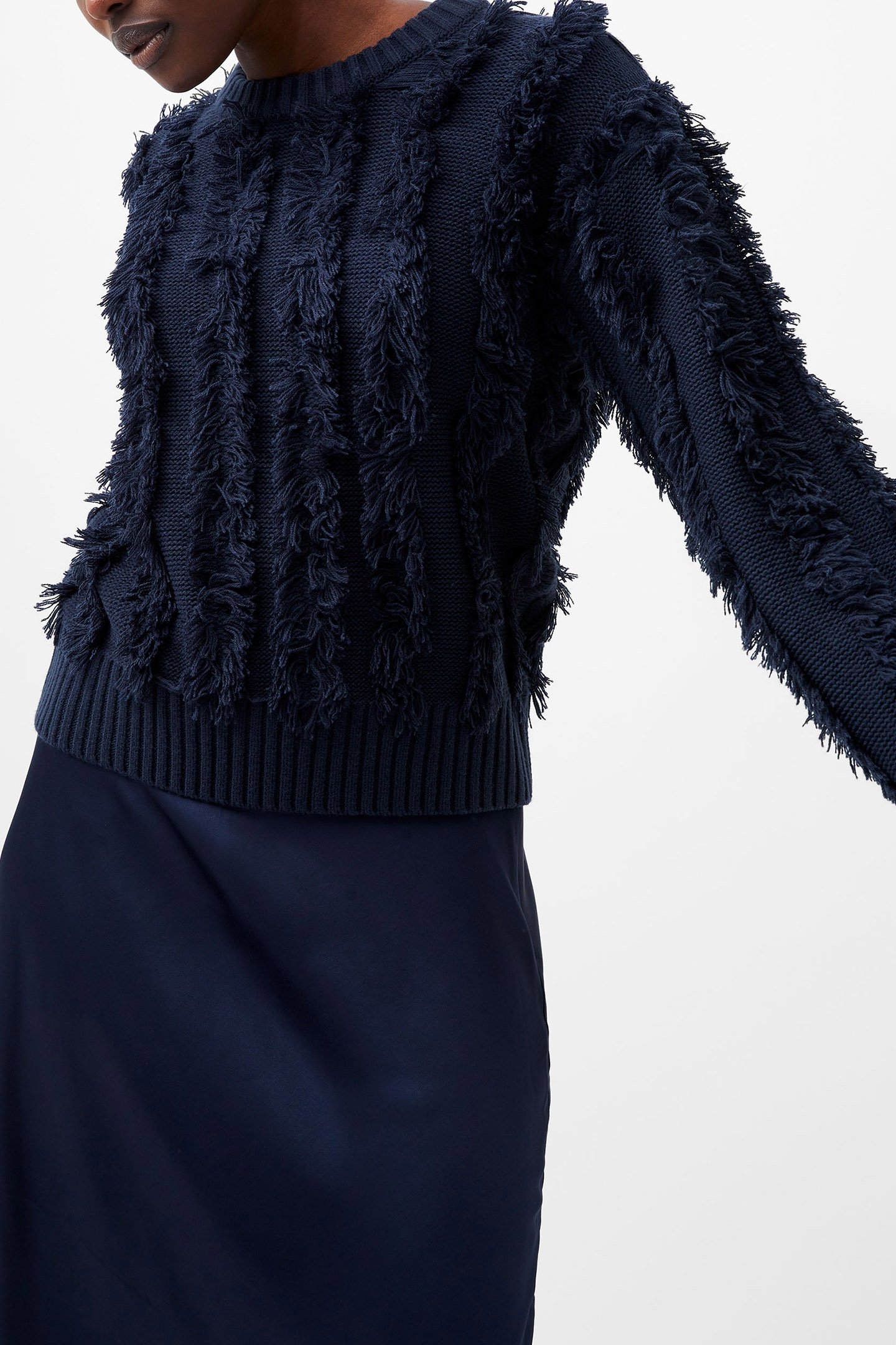 MALIKA FRINGED JUMPER MARINE 3