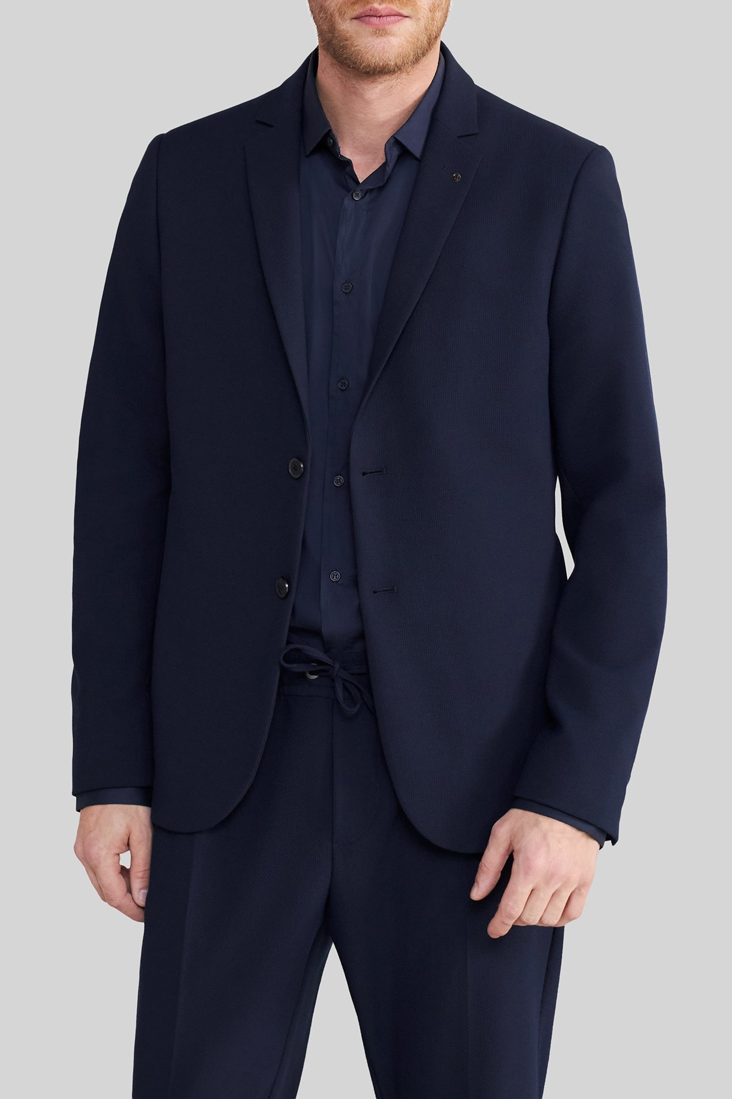 NAVY SEERSUCKER SUIT JACKET 1