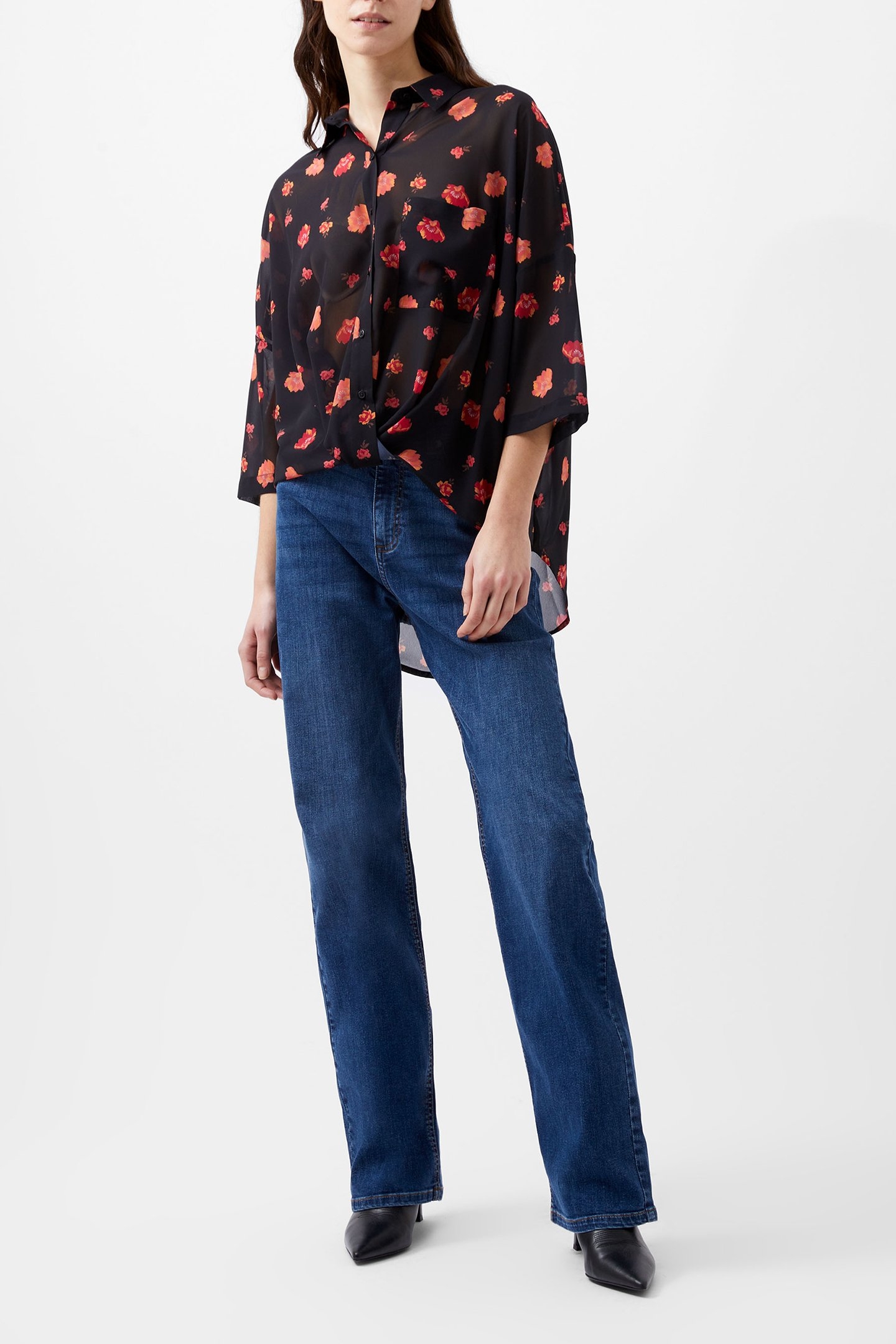 ELLA ROSE S/S TWIST FRONT TOP MARINE MULTI 2