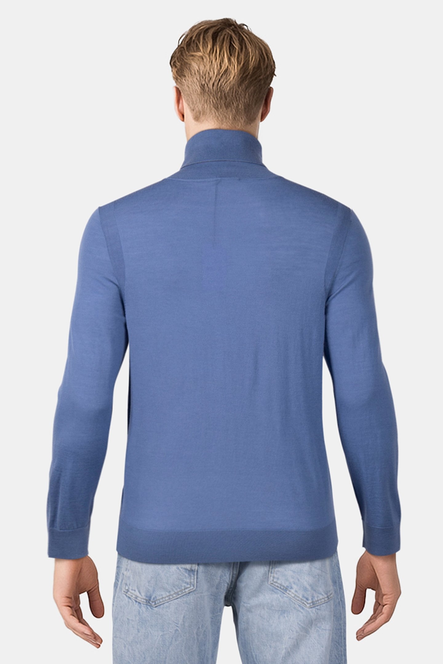 MENS SWEATER ROLL NECK GREYISH BLUE 2