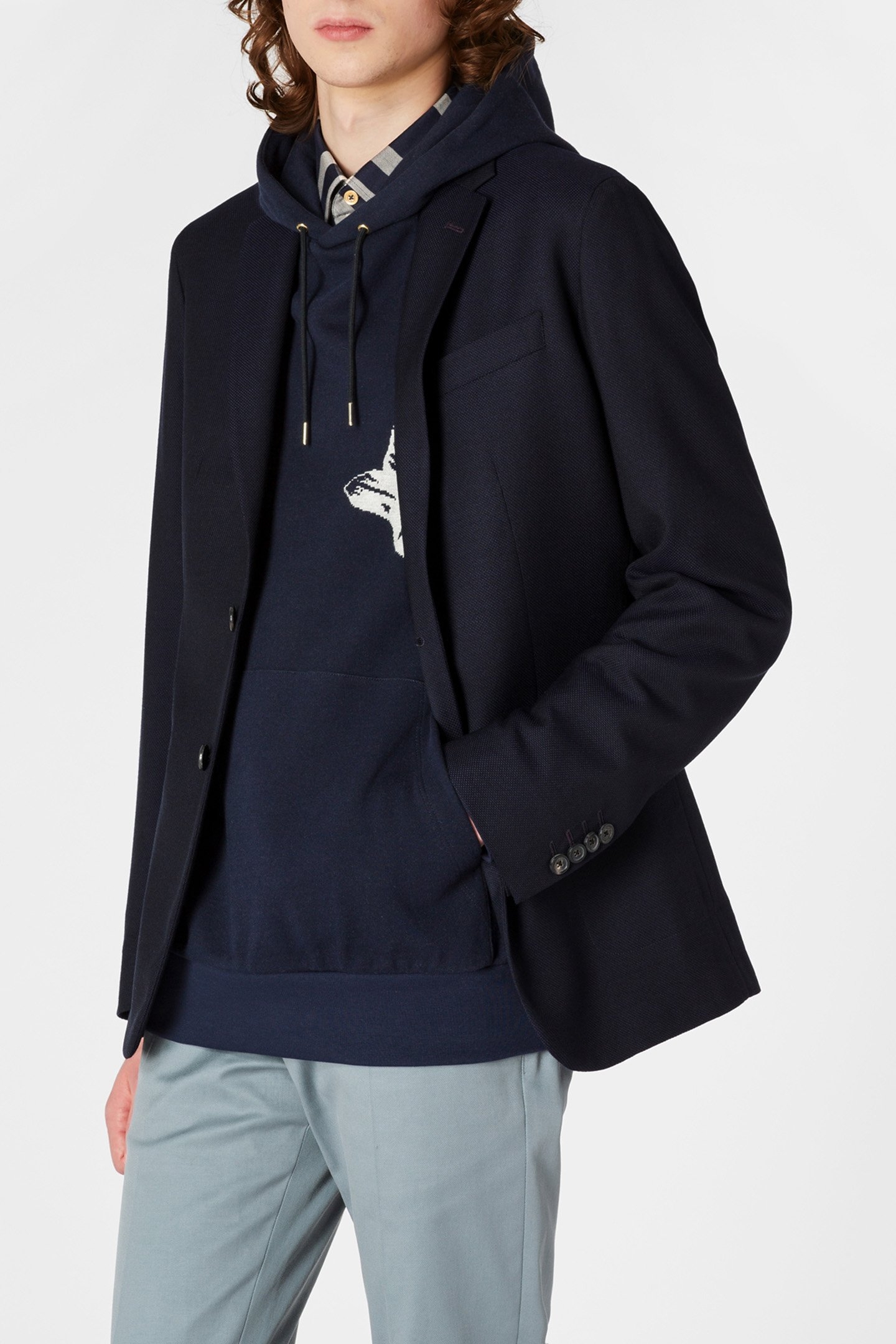 GENTS SLIM FIT 2 BTN JACKET NAVY 1