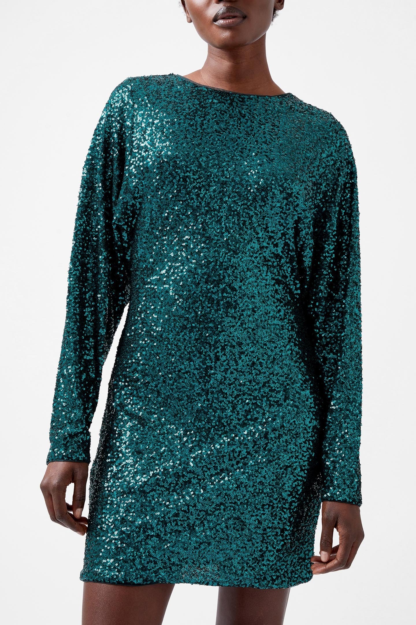 ELENA SEQUIN BOW BACK DRESS FOREST 1