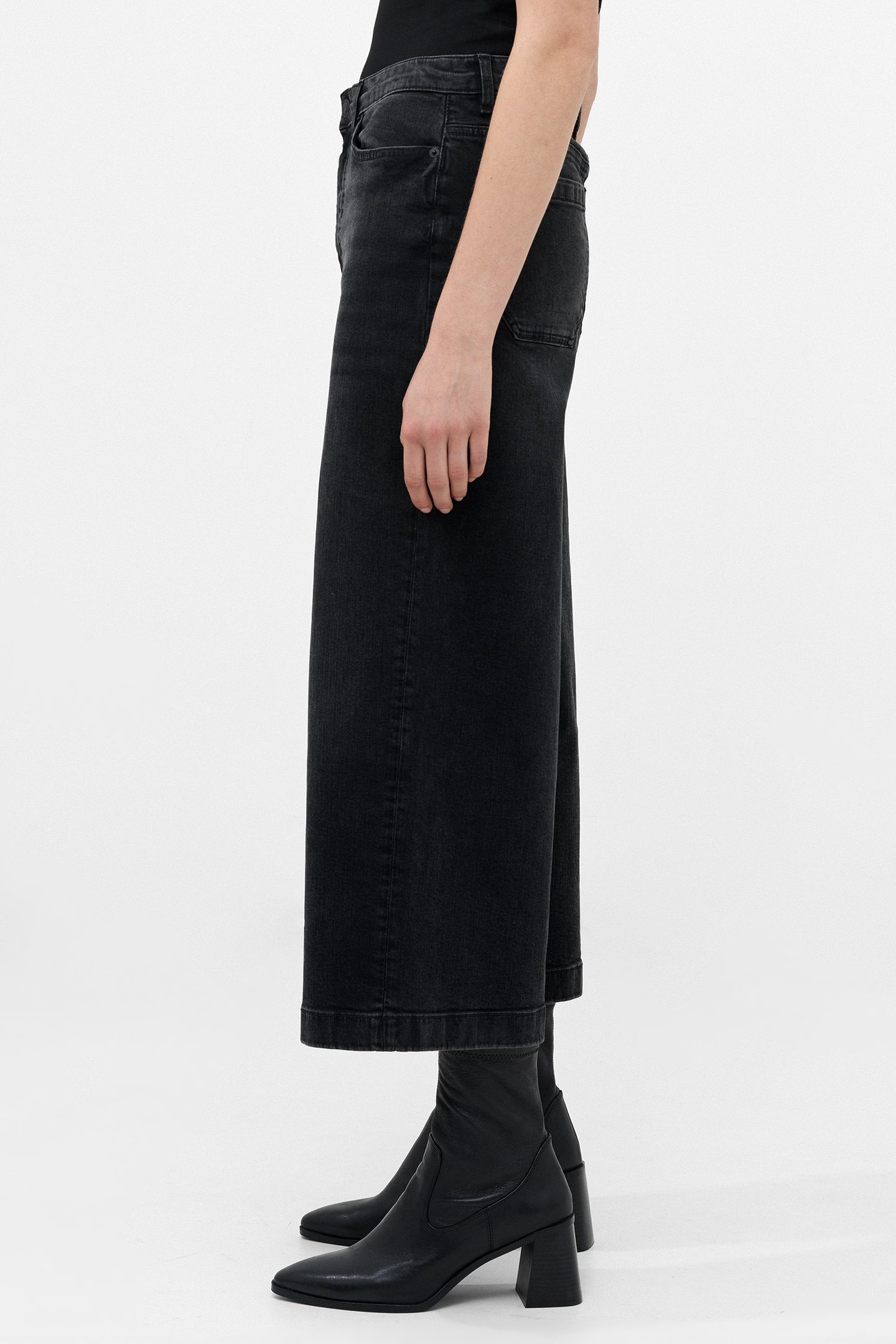 STRETCH WIDE LEG CULOTTE BLACK 4