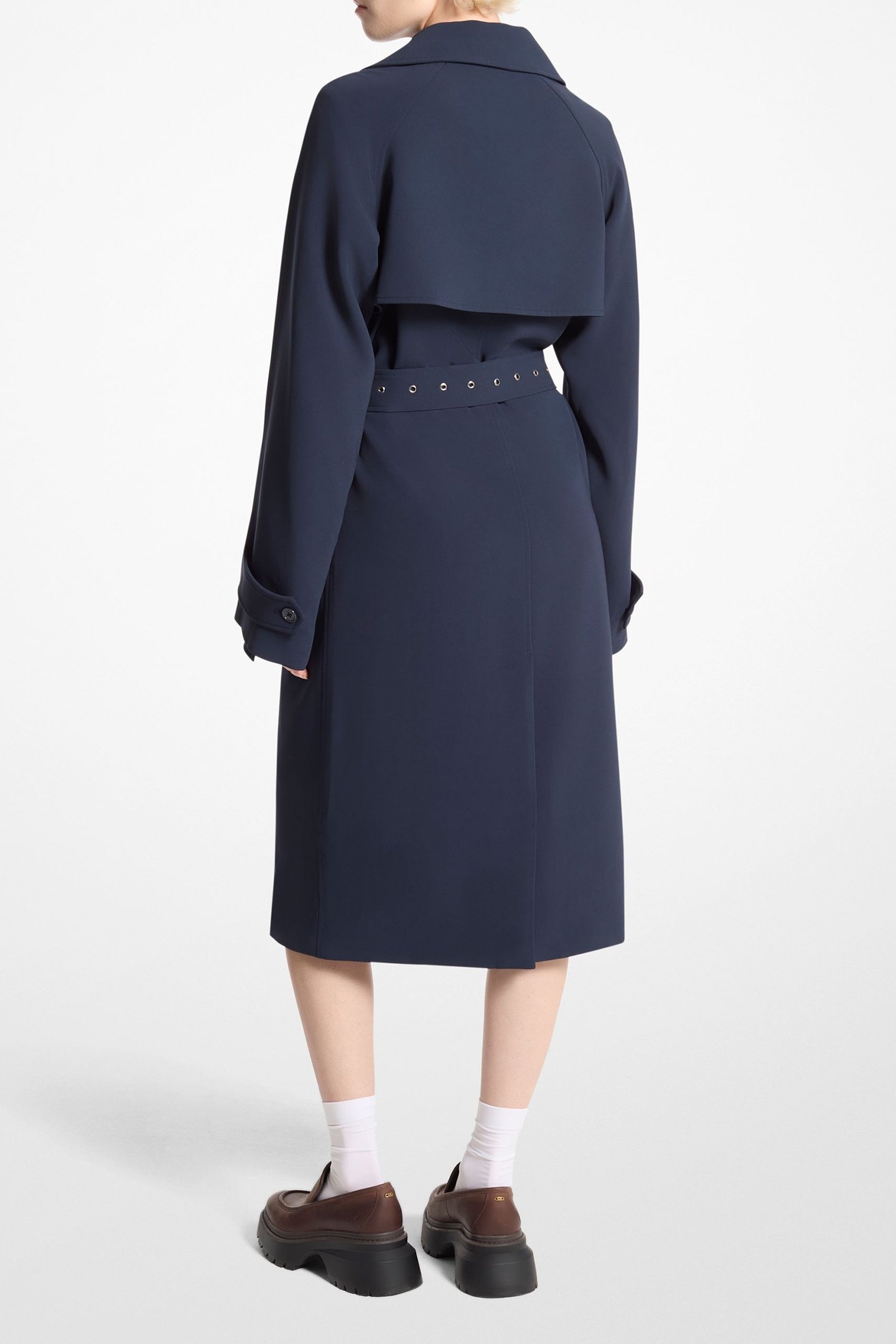 DOLMAN BELTED TRENCH COAT IN NAVY 2