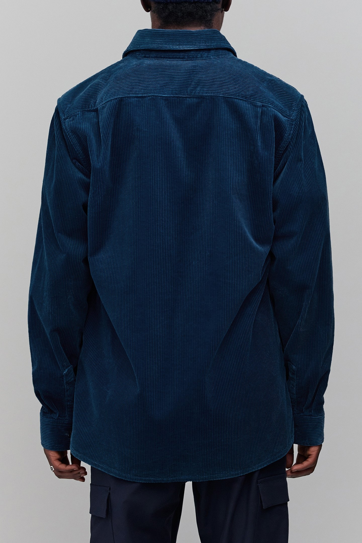 REGULAR COBALT CORDUROY OVERSHIRT 2