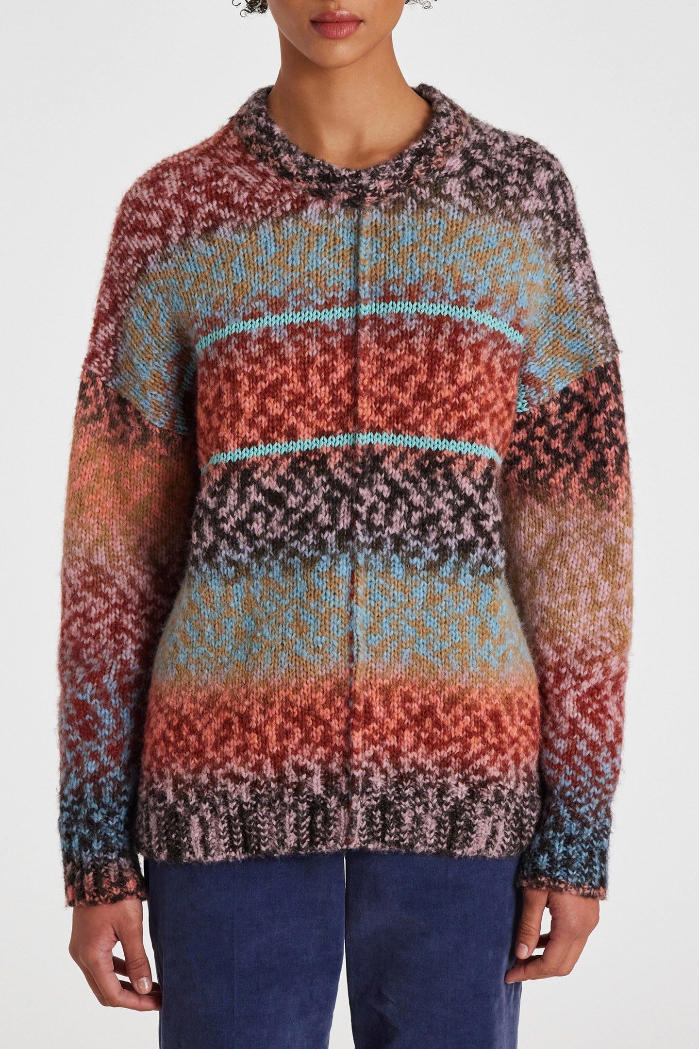 KNITTED SWEATER CREW NECK POWDER PINK 1