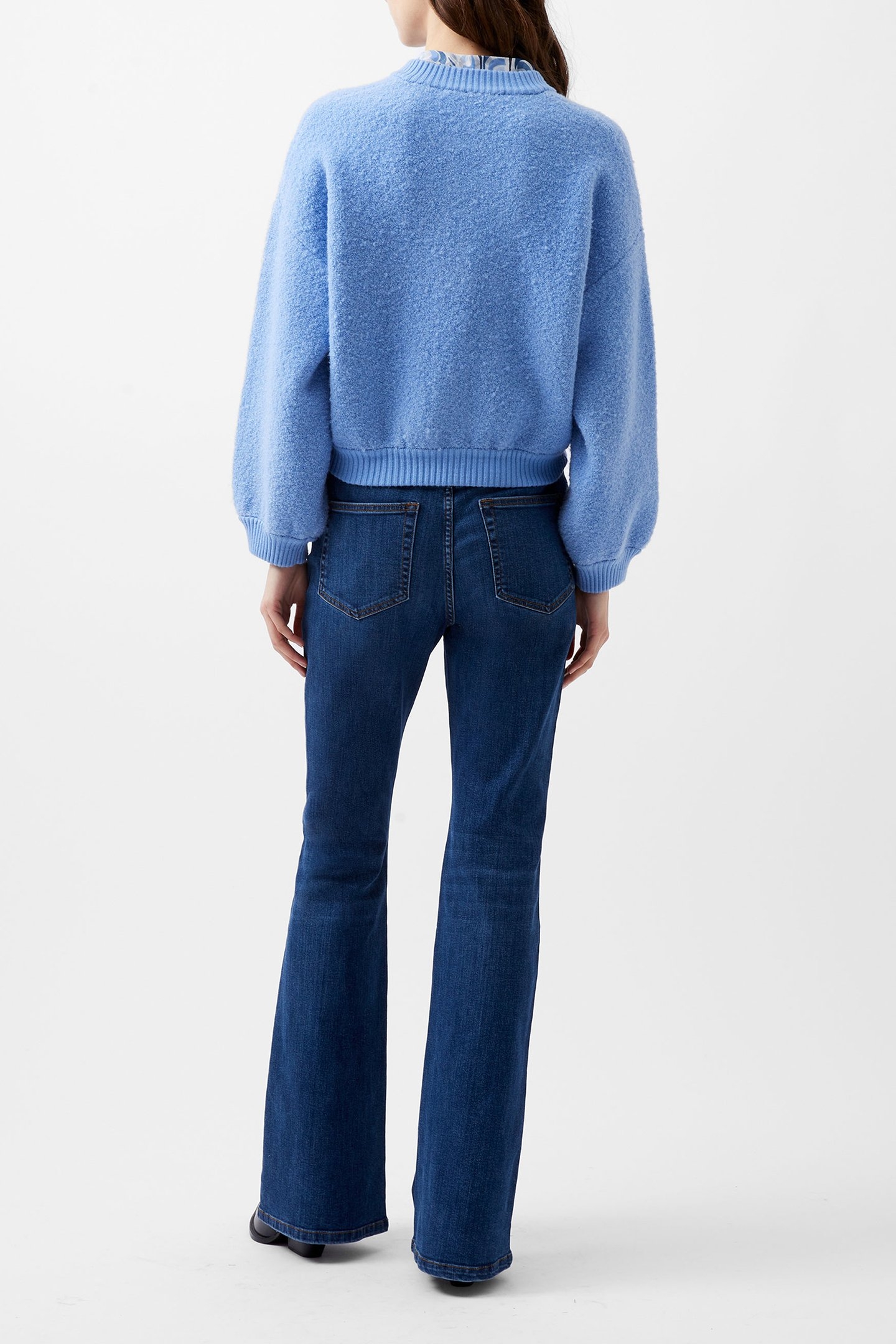 MELISSA KNIT BOMBER JACKET DUSTED BLUE 2