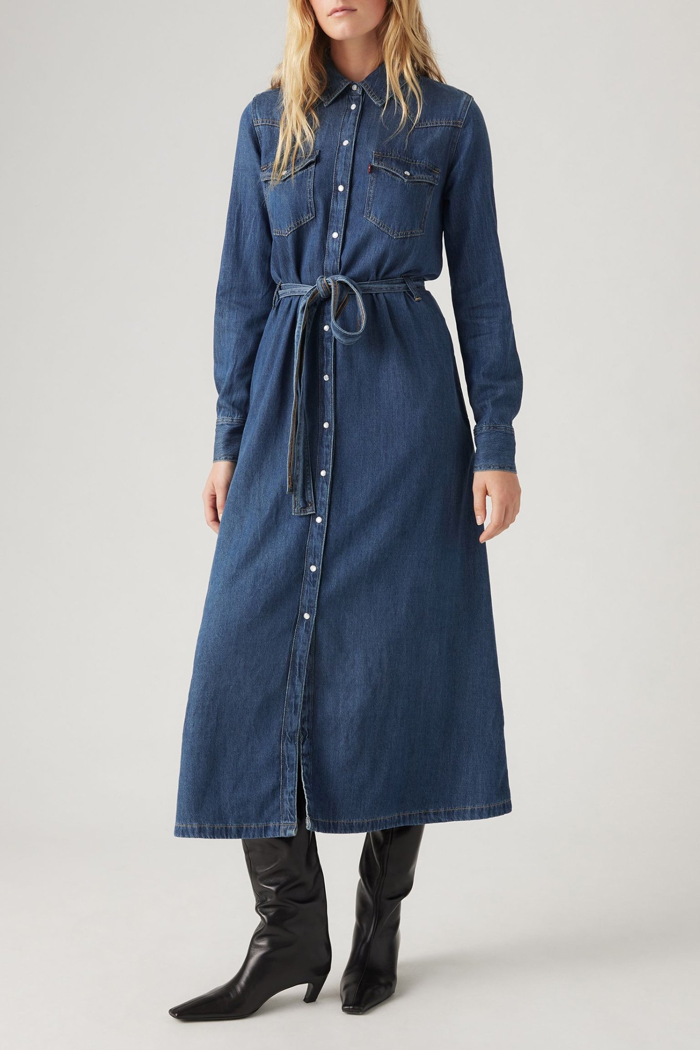 QUINNEY DENIM DRESS GOLD DUST WEST 5