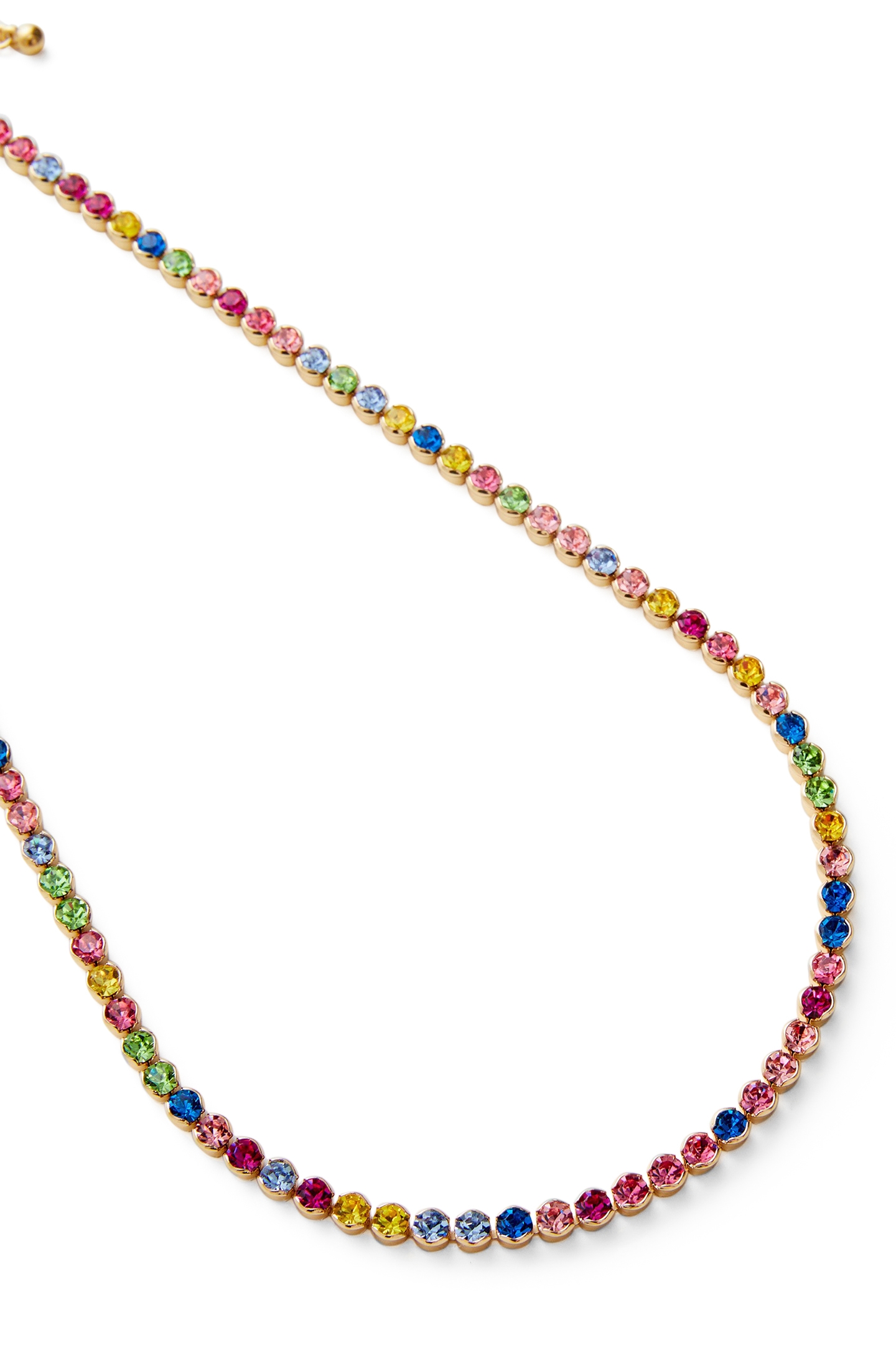 RAINBOW MIXED DIAMENTE NECKLAC GOLD/RAINBOW MIX 2