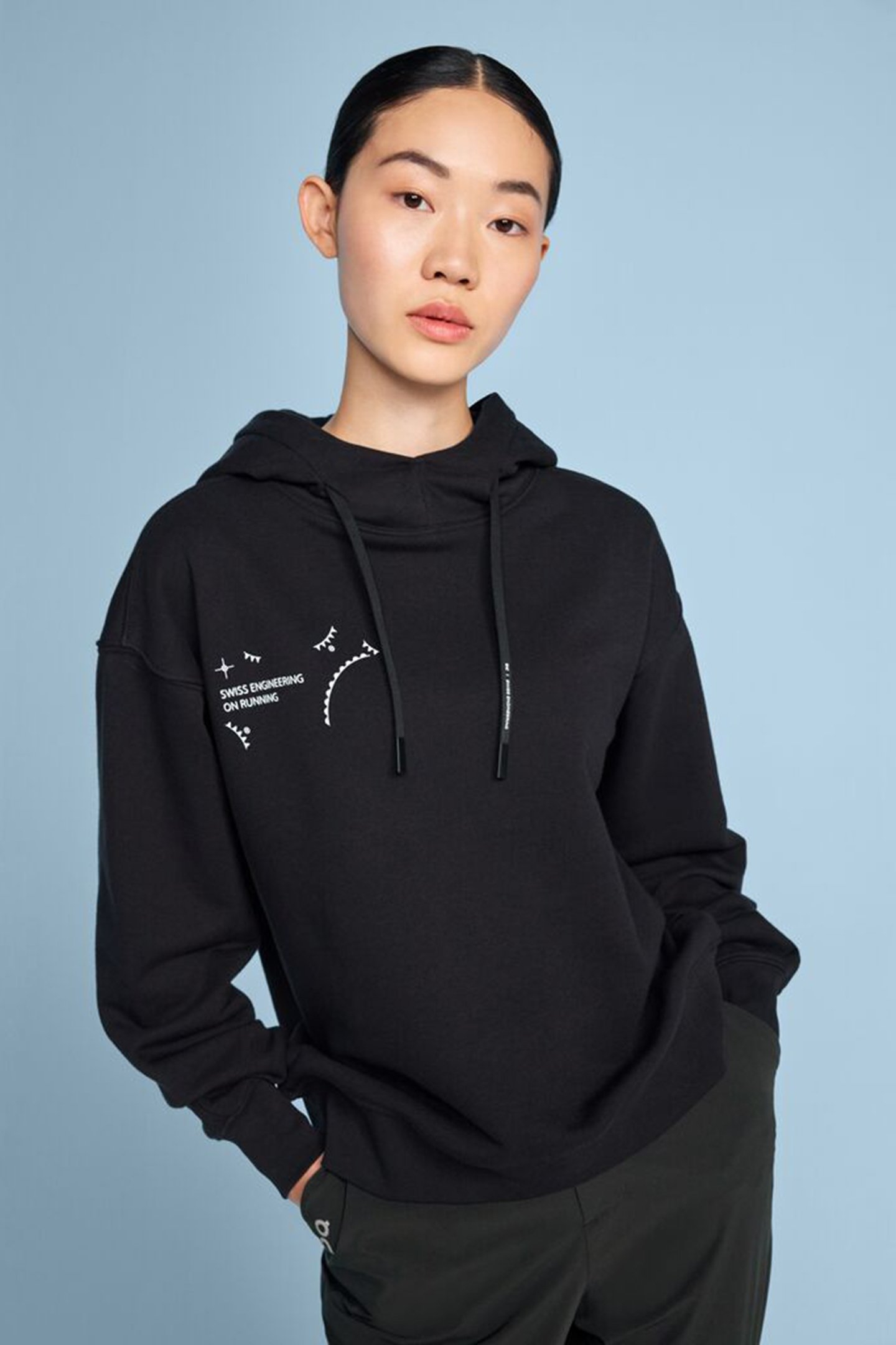 GRAPHIC CLUB HOODIE 1 BLACK WHITE 1