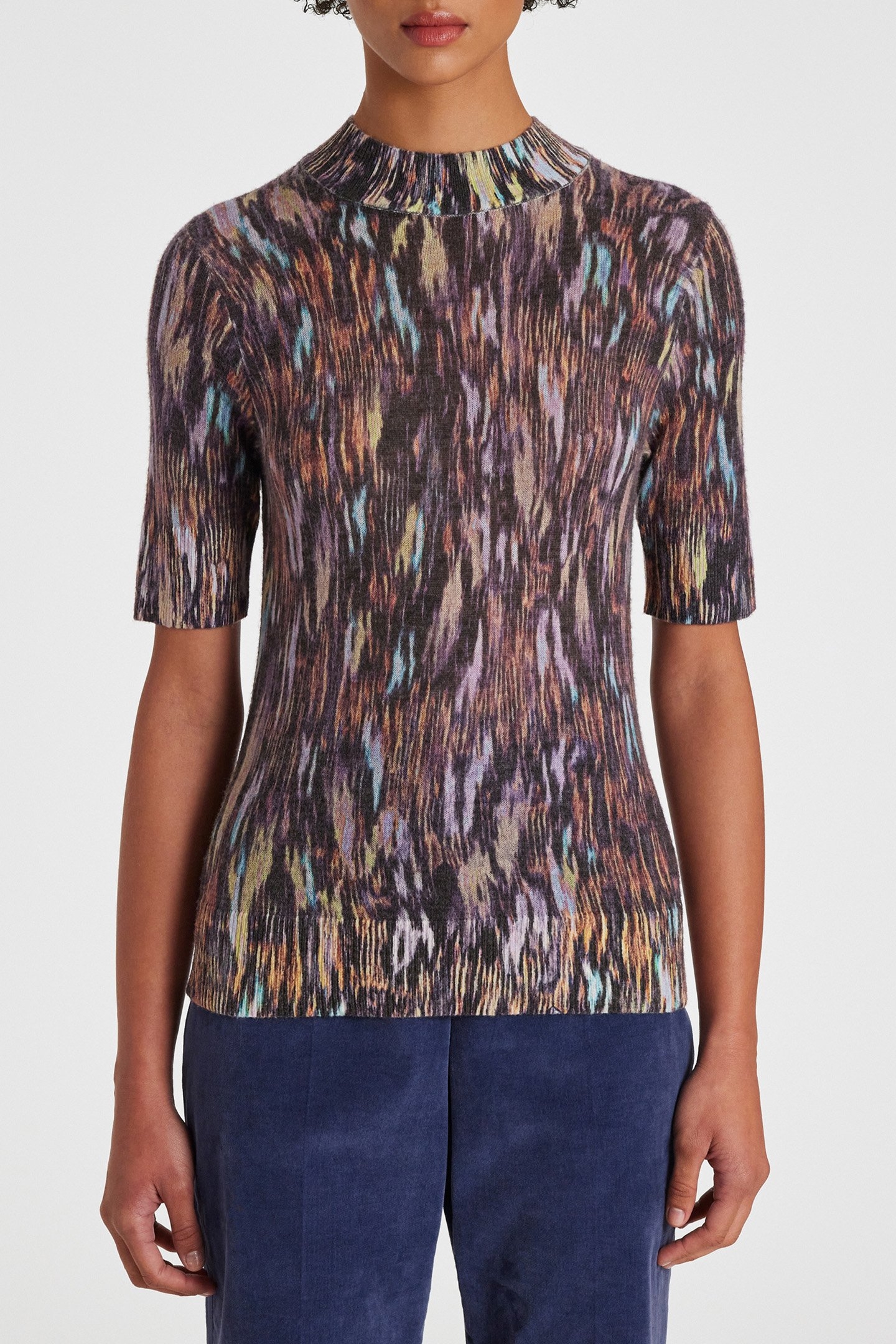 KNITTED SHORT SLEEVE TOP BLACK 1