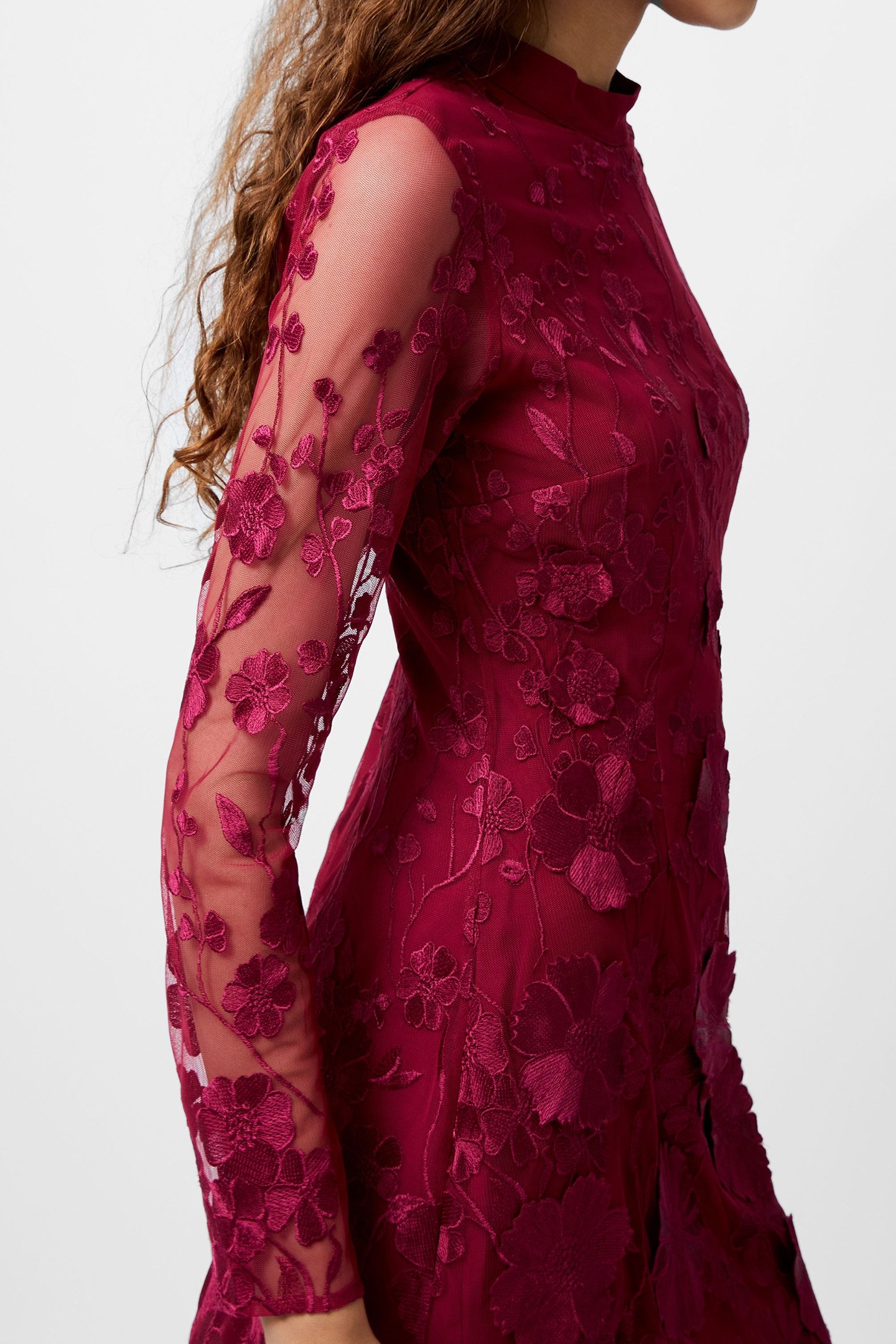 ASTRIDA 3D FLORAL DRESS BAKED CHERRY 4