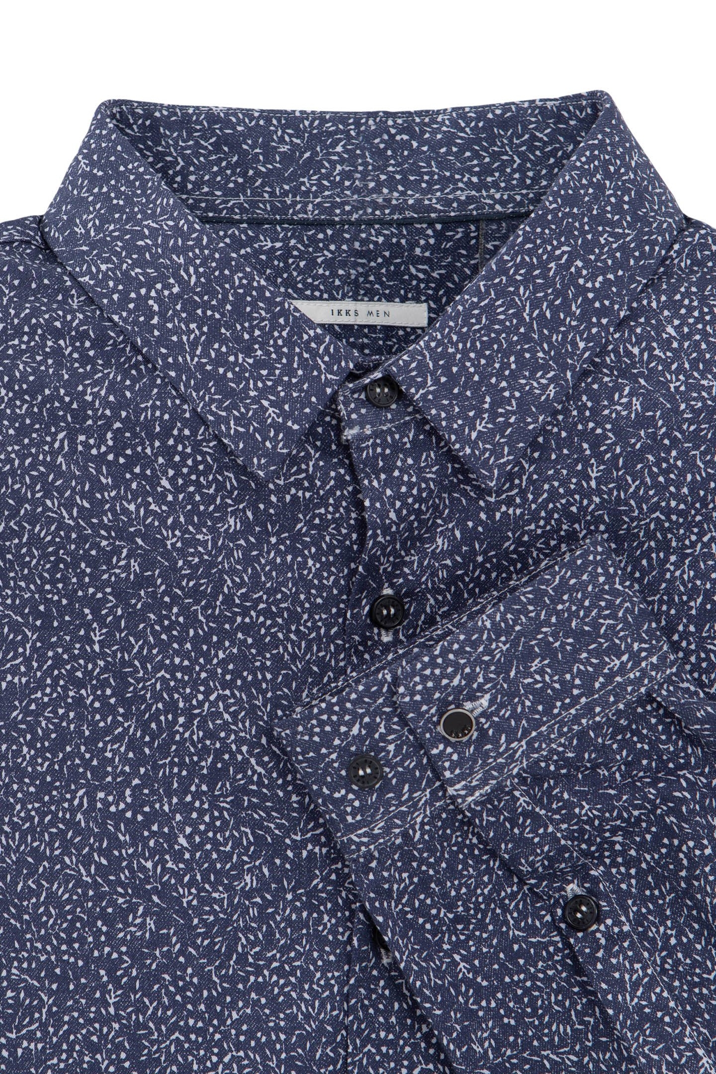 MINIMALIST PRINTED NAVY SLIM SHIRT 5