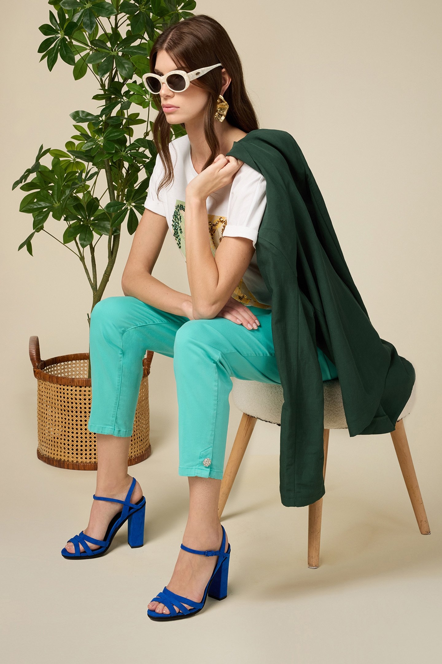 CHINOS WITH JEWEL DETAIL AQUAMARINE 3