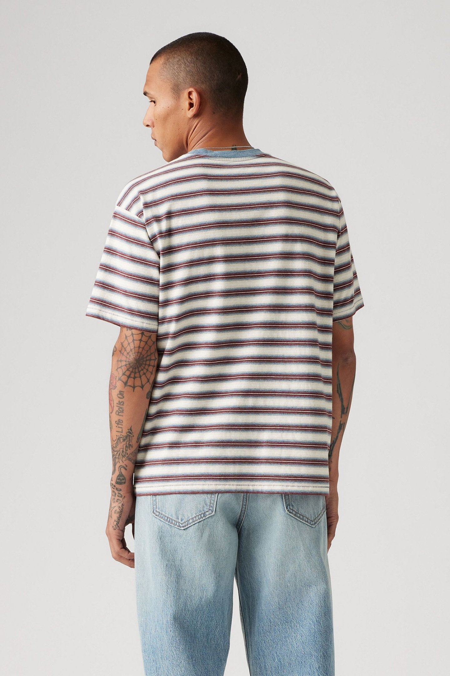 RED TAB VINTAGE TEE BREAK STRIPE PORRIDGE 2