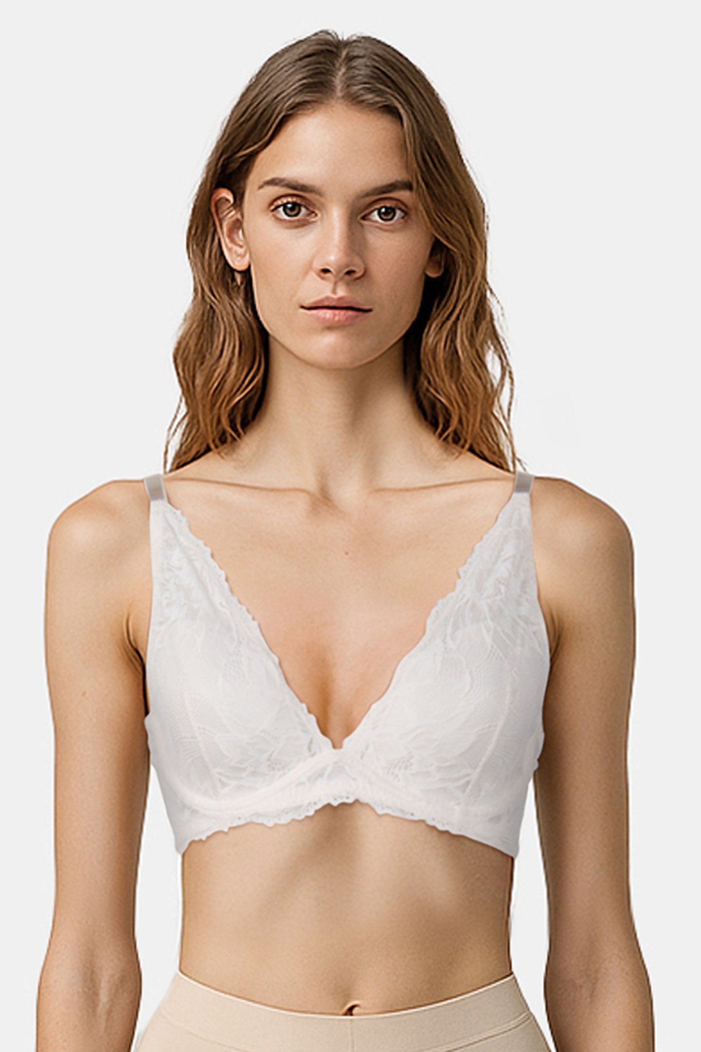 LIGHTLY LINED PLUNGE IVORY 1